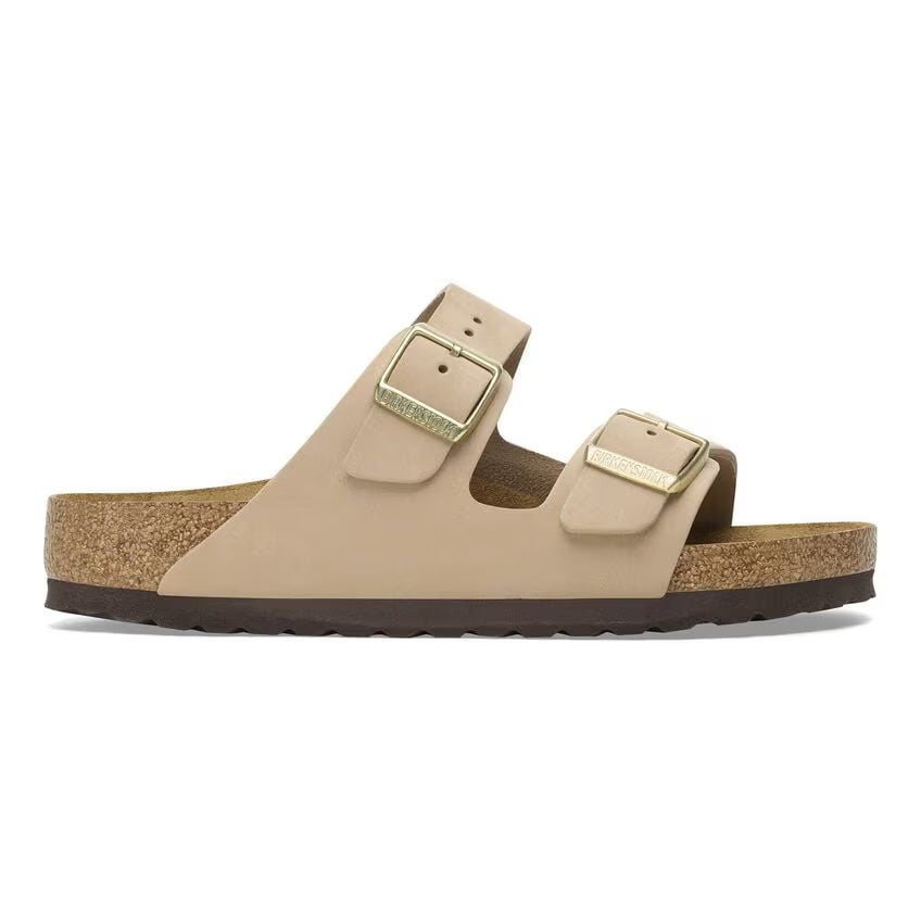 Birkenstock Sandalo in Pelle con Plantare Morbido Arizona Donna Sandcastle