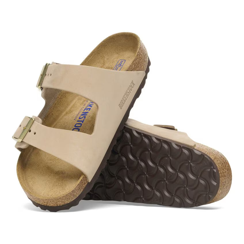 Birkenstock Sandalo in Pelle con Plantare Morbido Arizona Donna Sandcastle