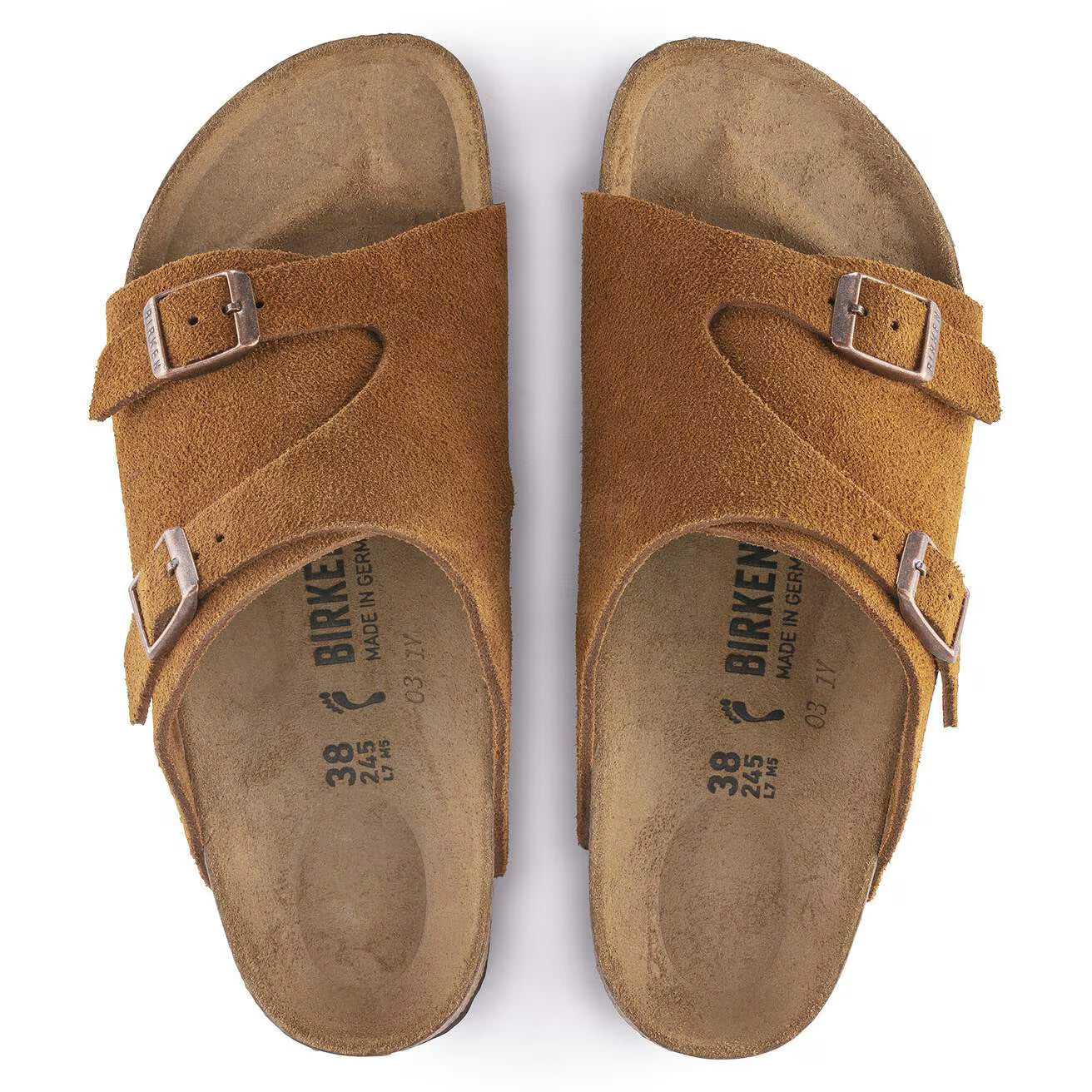 Birkenstock Sandalo in Pelle Scamosciata Zurich Unisex Mink