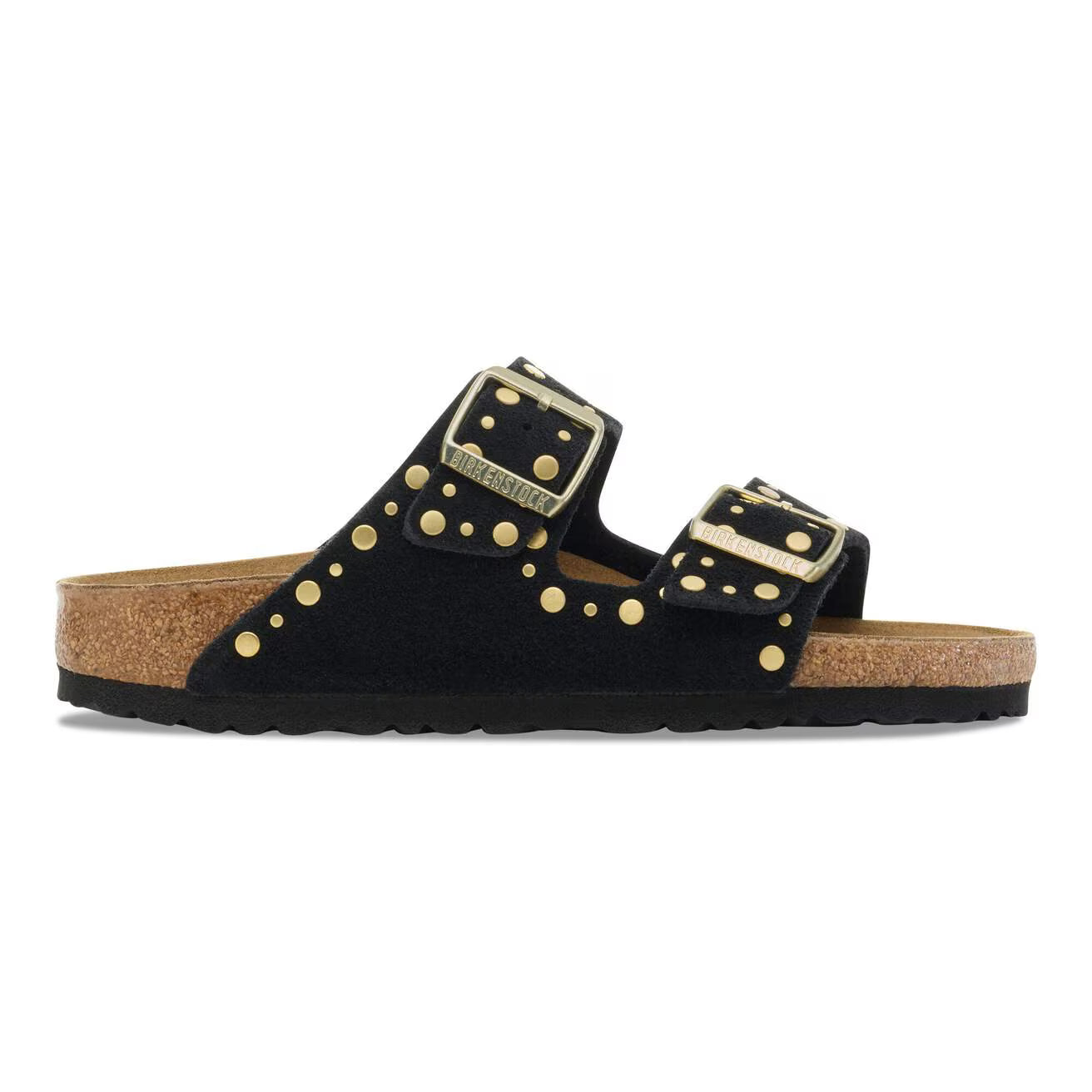 Birkenstock Sandalo in Pelle Scamosciata con Borchie Arizona Donna Black