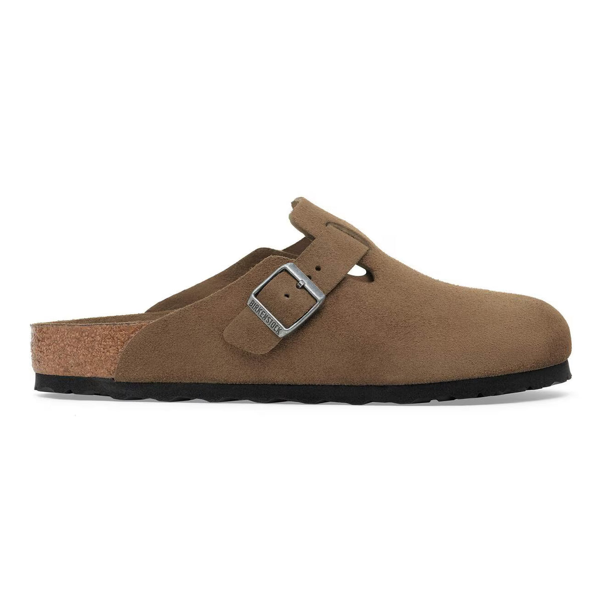 Birkenstock Ciabatta Boston in Pelle Scamosciata Unisex Dark Tea Tonal