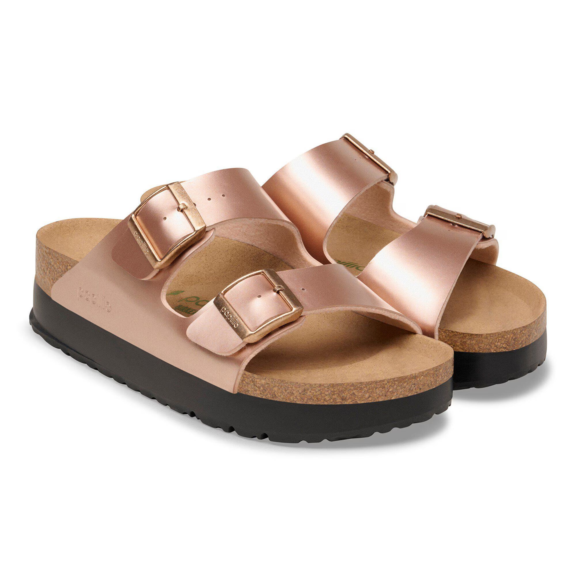 Birkenstock Sandalo Papillio Arizona Pap Flex Platform Donna Electric Metallic Copper