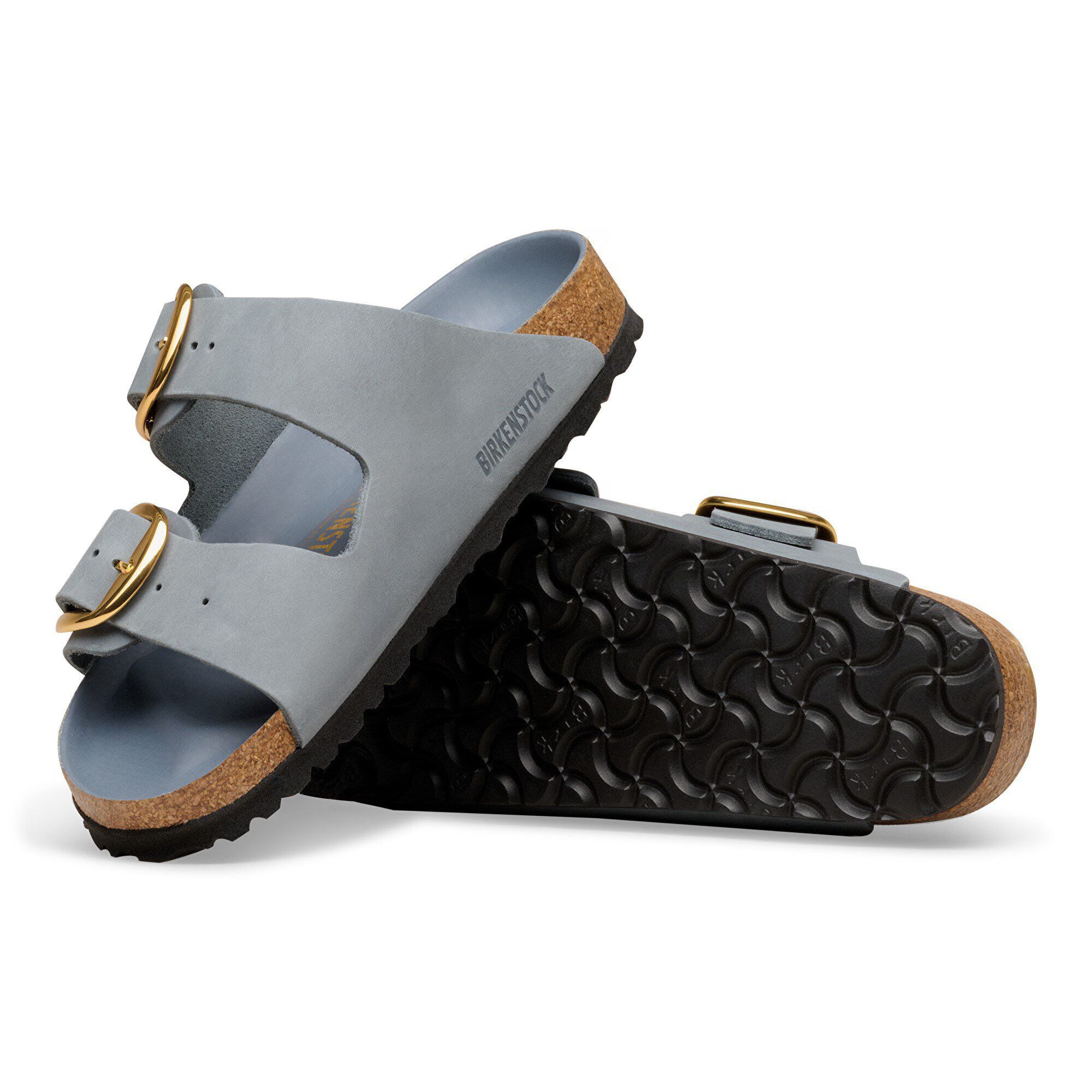 Birkenstock Sandalo in Pelle Oleata Arizona Big Buckle Donna Basalt Grey