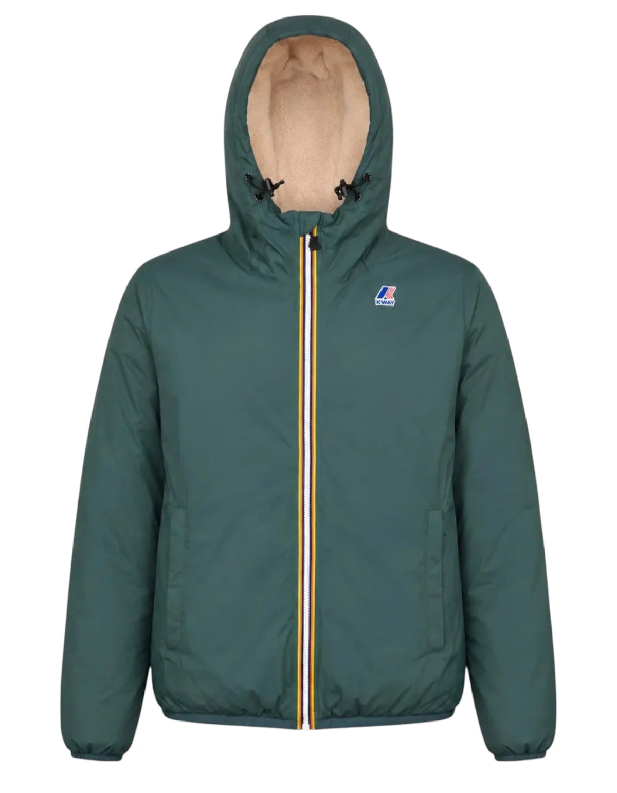 K-Way Giacca Impermeabile Le Vrai 4.0 Claude Orsetto Unisex Green Dk Jungle