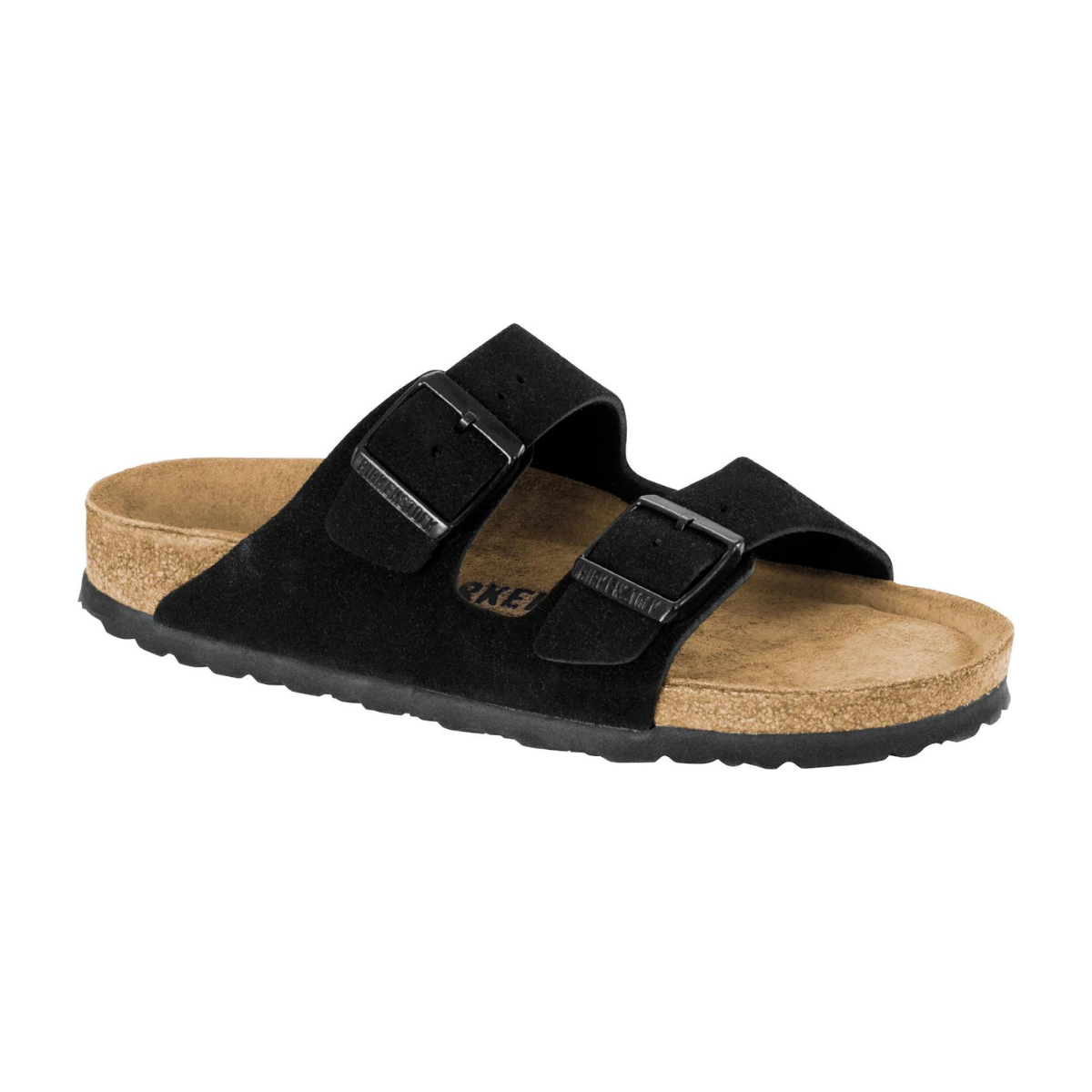 Birkenstock Ciabatta in Pelle Scamosciata Arizona Donna Nero