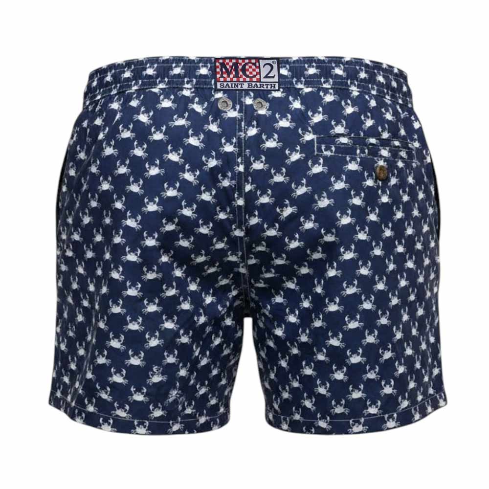 MC2 Saint Barth Costume a Pantaloncino Uomo Lighting Micro Fantasy Crab Smile Blu