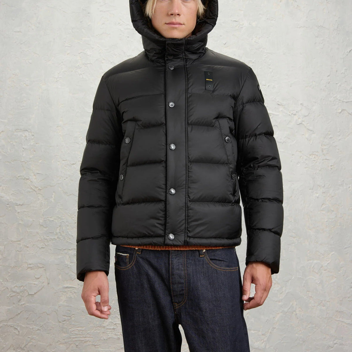 Blauer Piumino Trapuntato Uomo Clipper Nero interno Lontra