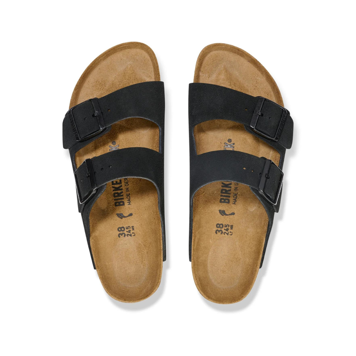 Birkenstock Ciabatta in Pelle Scamosciata Arizona Donna Nero