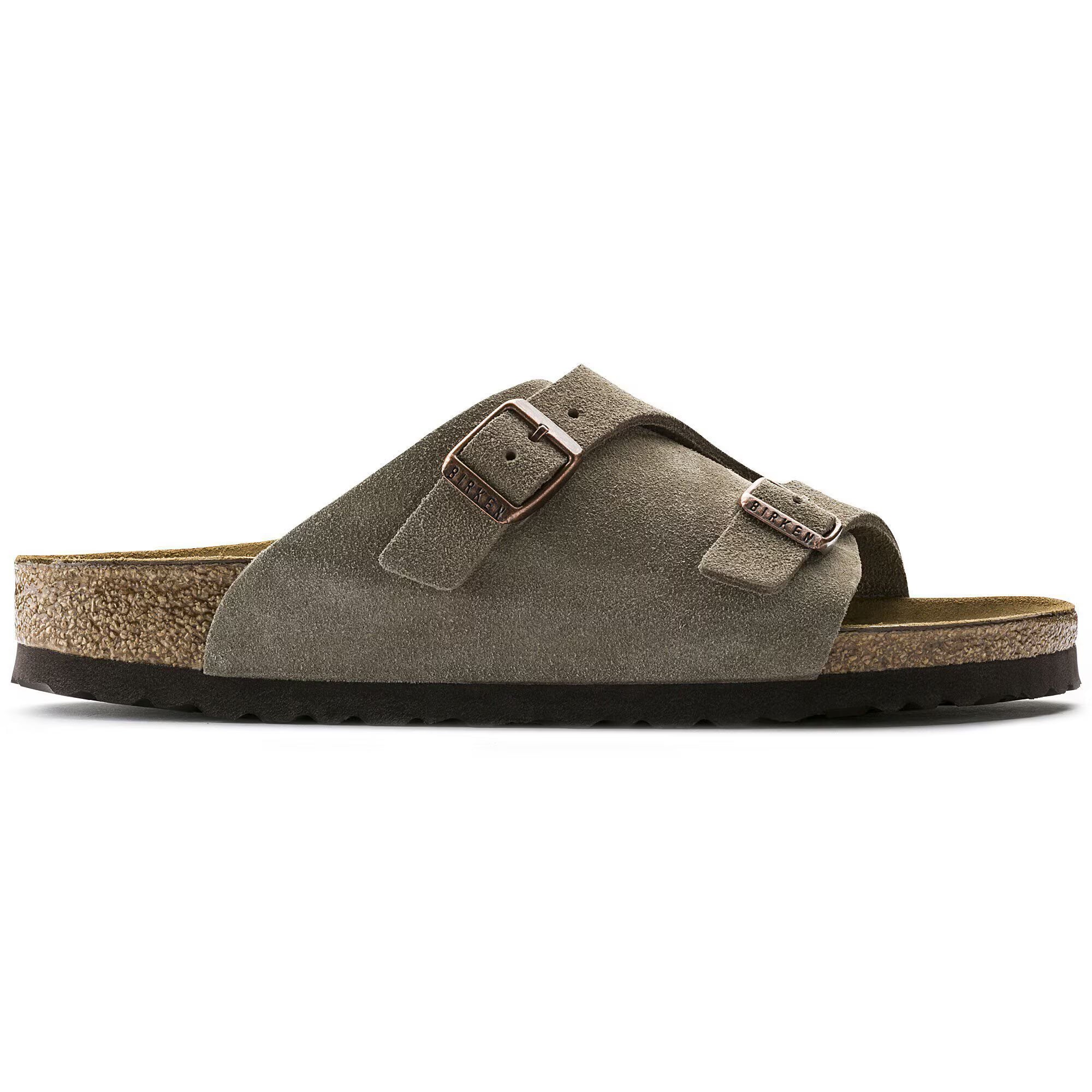 Birkenstock Sandalo in Pelle Scamosciata Zurich Unisex Taupe
