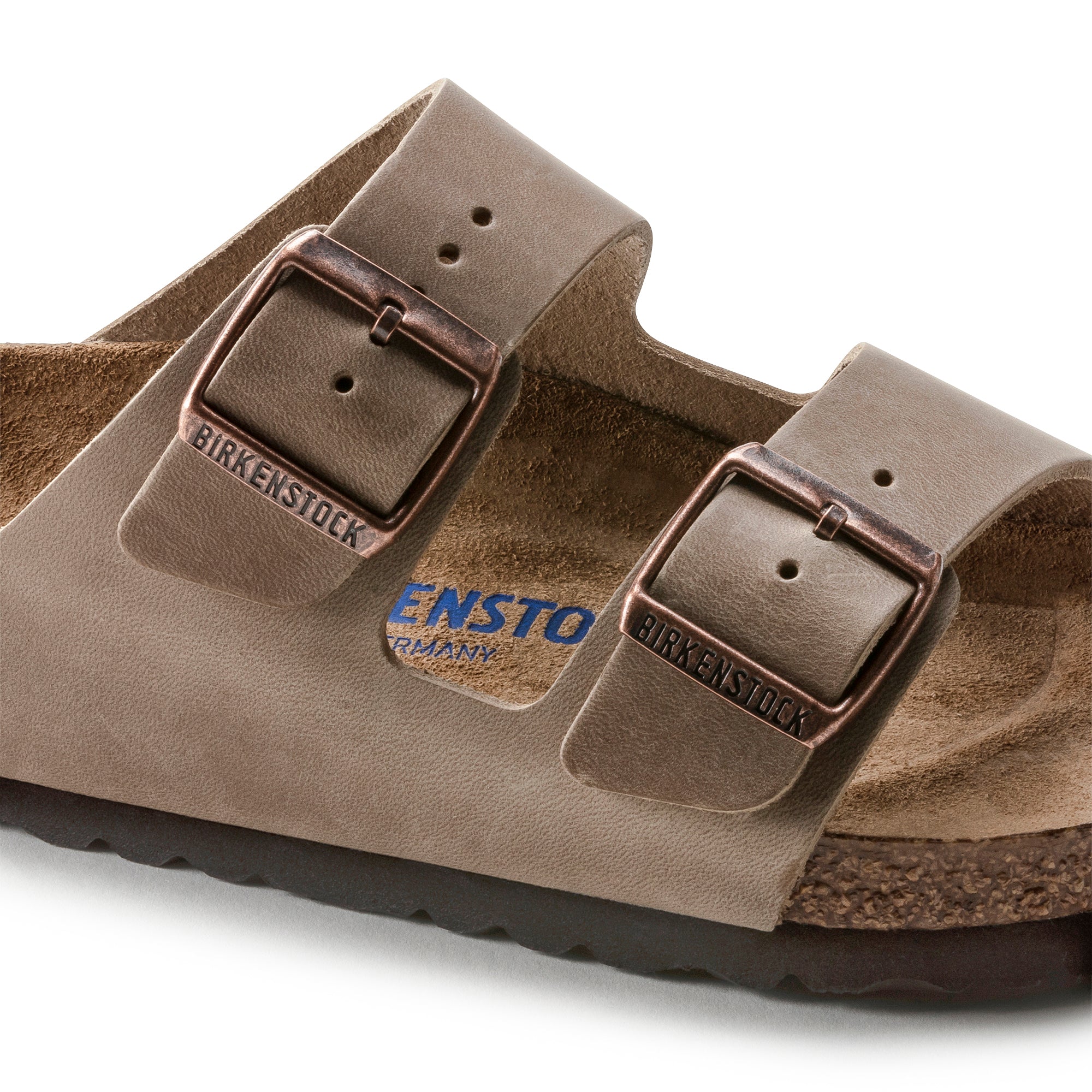 Birkenstock Sandalo in Pelle Scamosciata Arizona Unisex Tabacco Brown