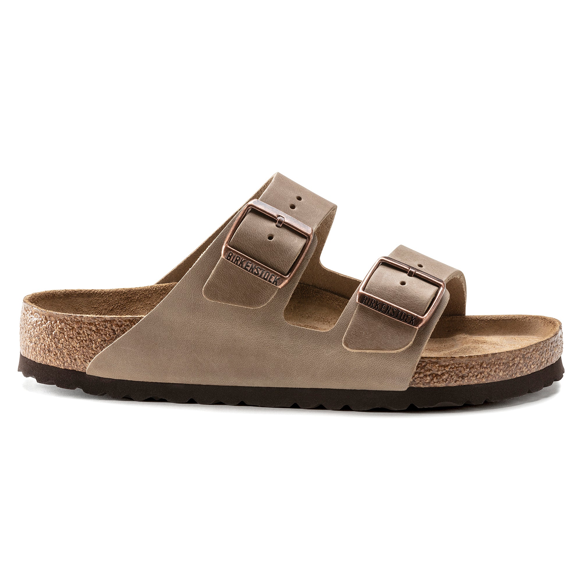 Birkenstock Sandalo in Pelle Scamosciata Arizona Unisex Tabacco Brown