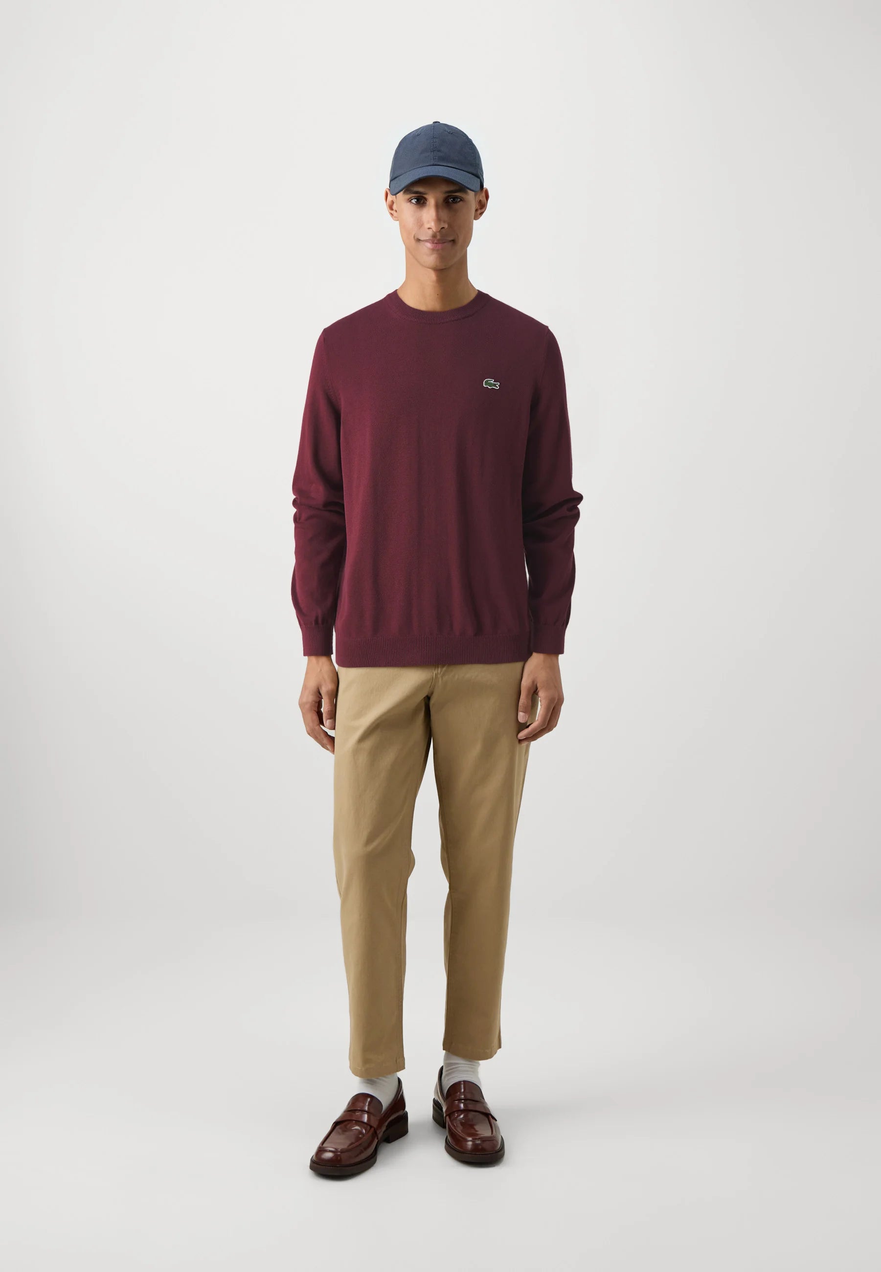 Lacoste Maglione in Lana Uomo Bordeaux