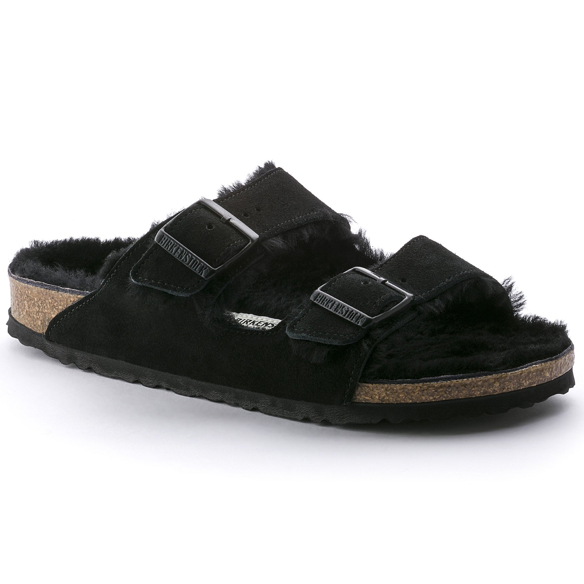 Birkenstock Sandalo Arizona Shearling Donna Nero