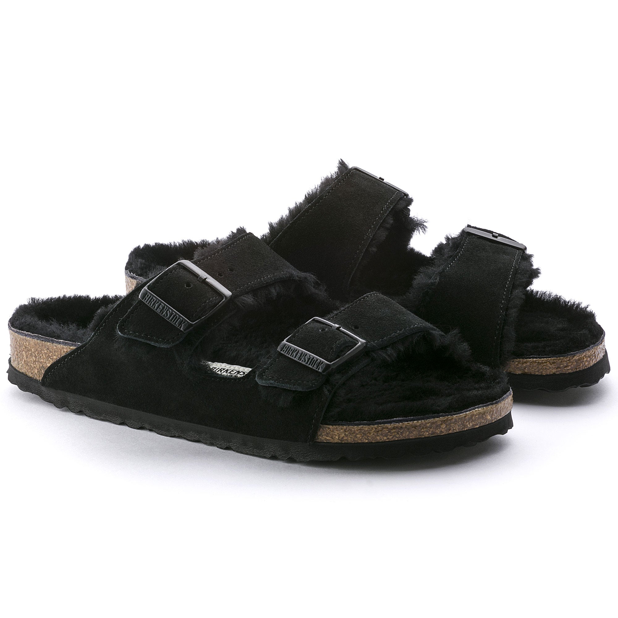 Birkenstock Sandalo Arizona Shearling Donna Nero