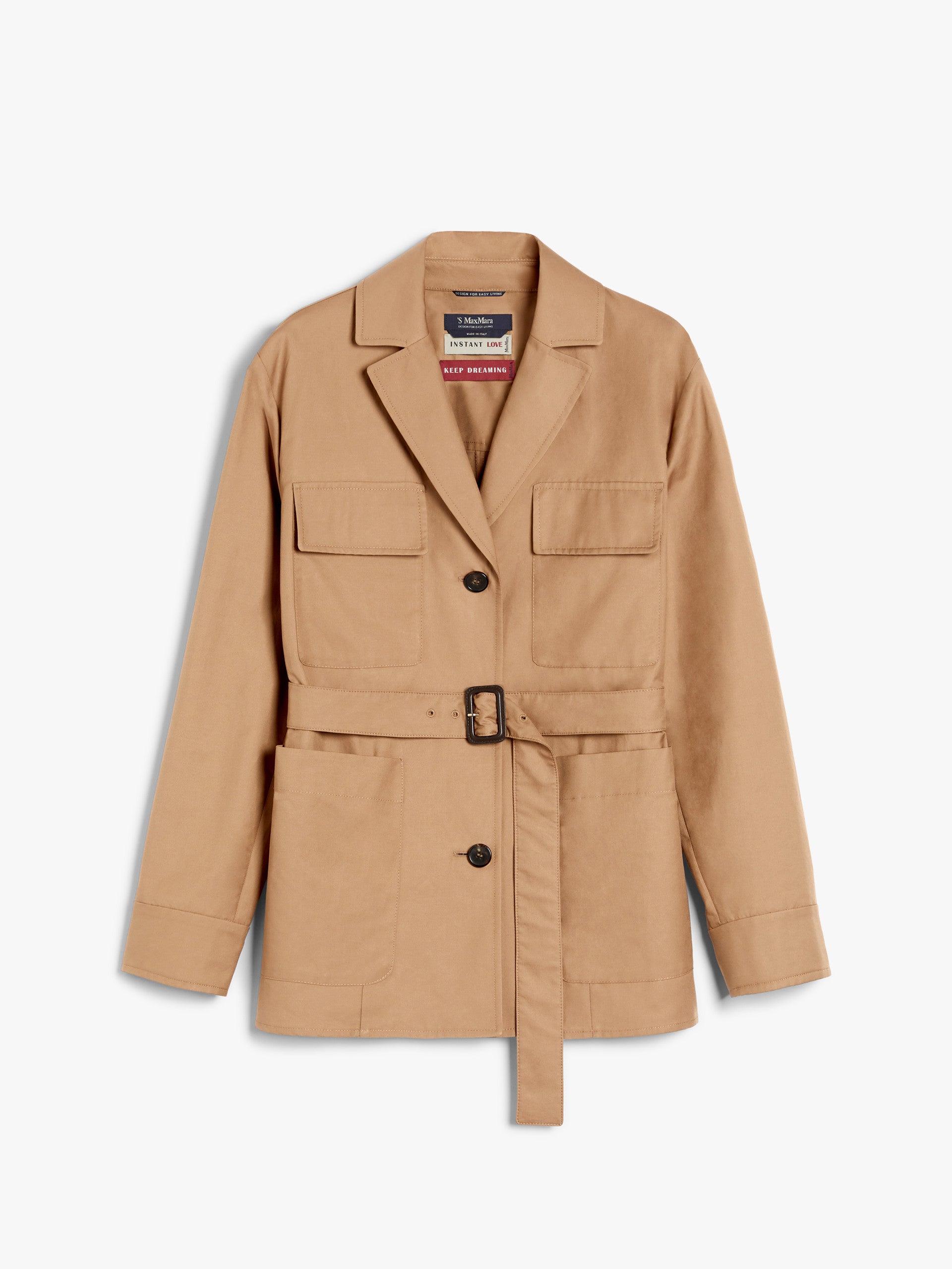 Max Mara Giacca in Cotone Antigoccia Donna Giulia Cammello