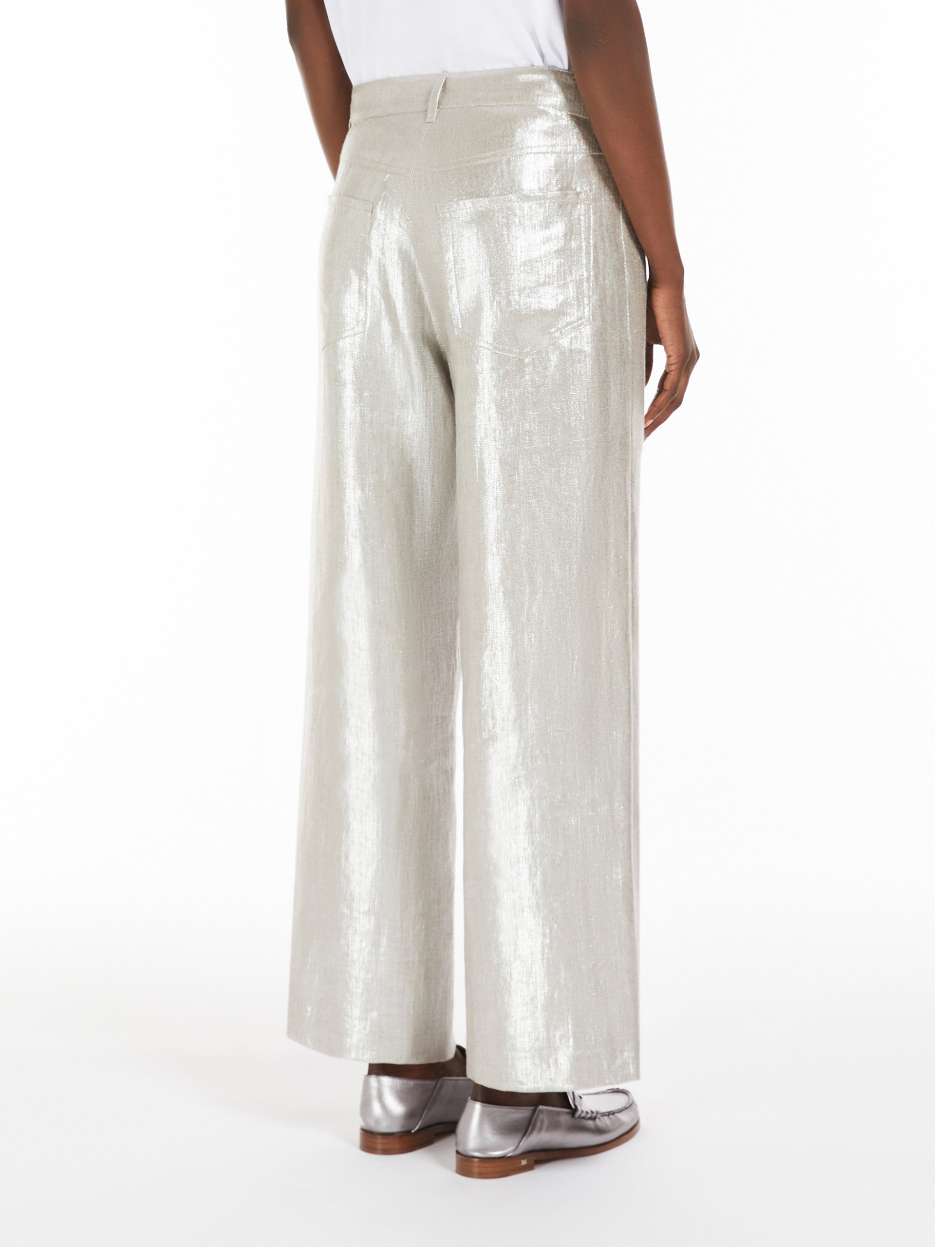 Max Mara Pantalone in Lino Donna Malika Argento