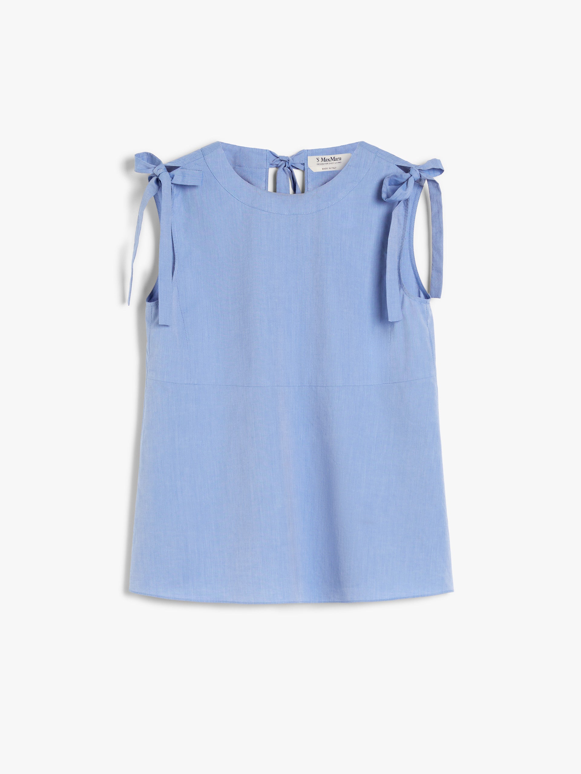Max Mara Top in Tela di Cotone Donna Eleonora Azzurro