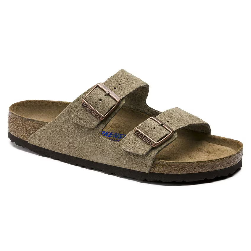 Birkenstock Sandalo Arizona in Pelle Scamosciata Donna Taupe