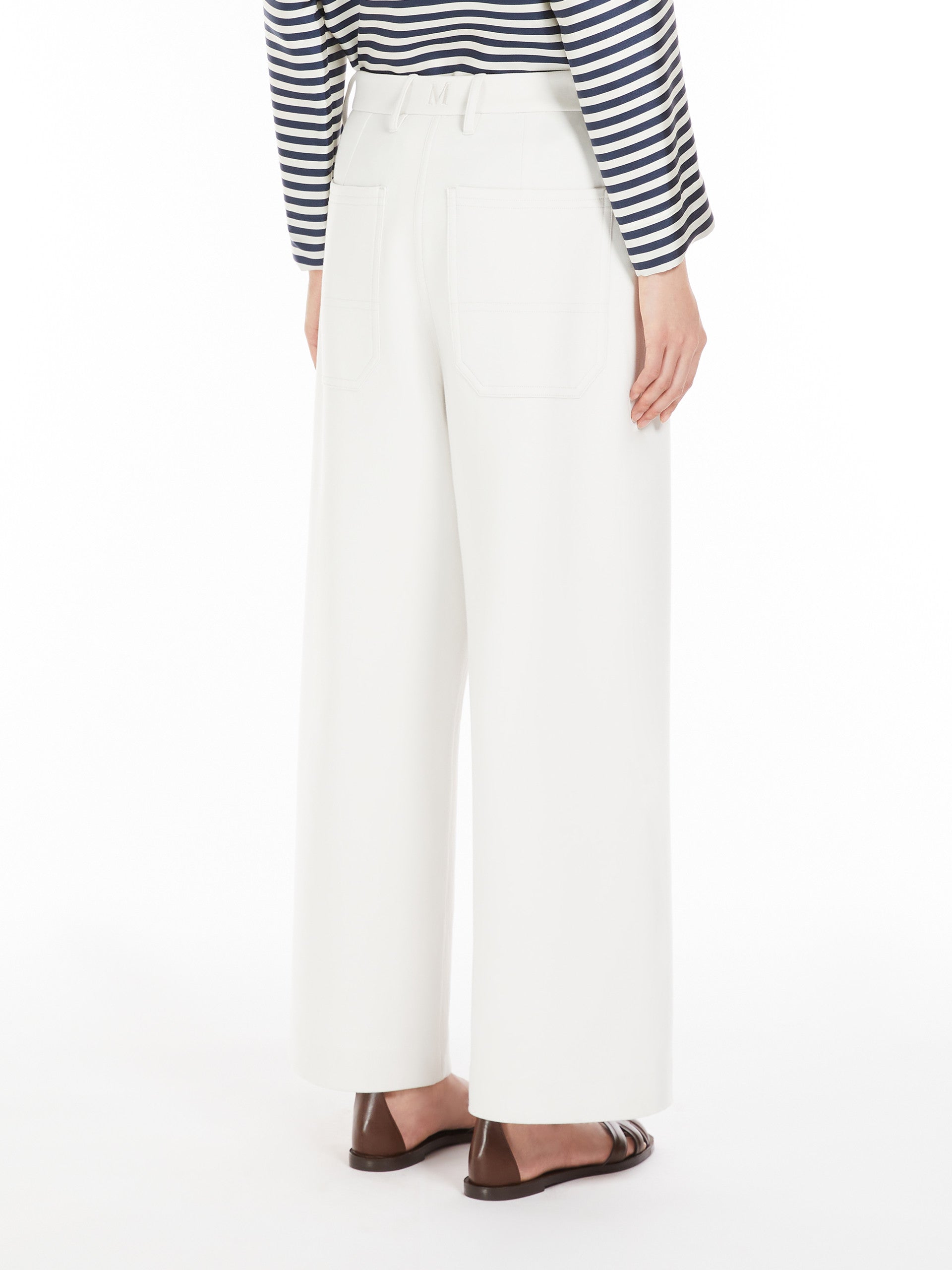 Max Mara Pantalone in Scuba Donna Caucaso Ecru