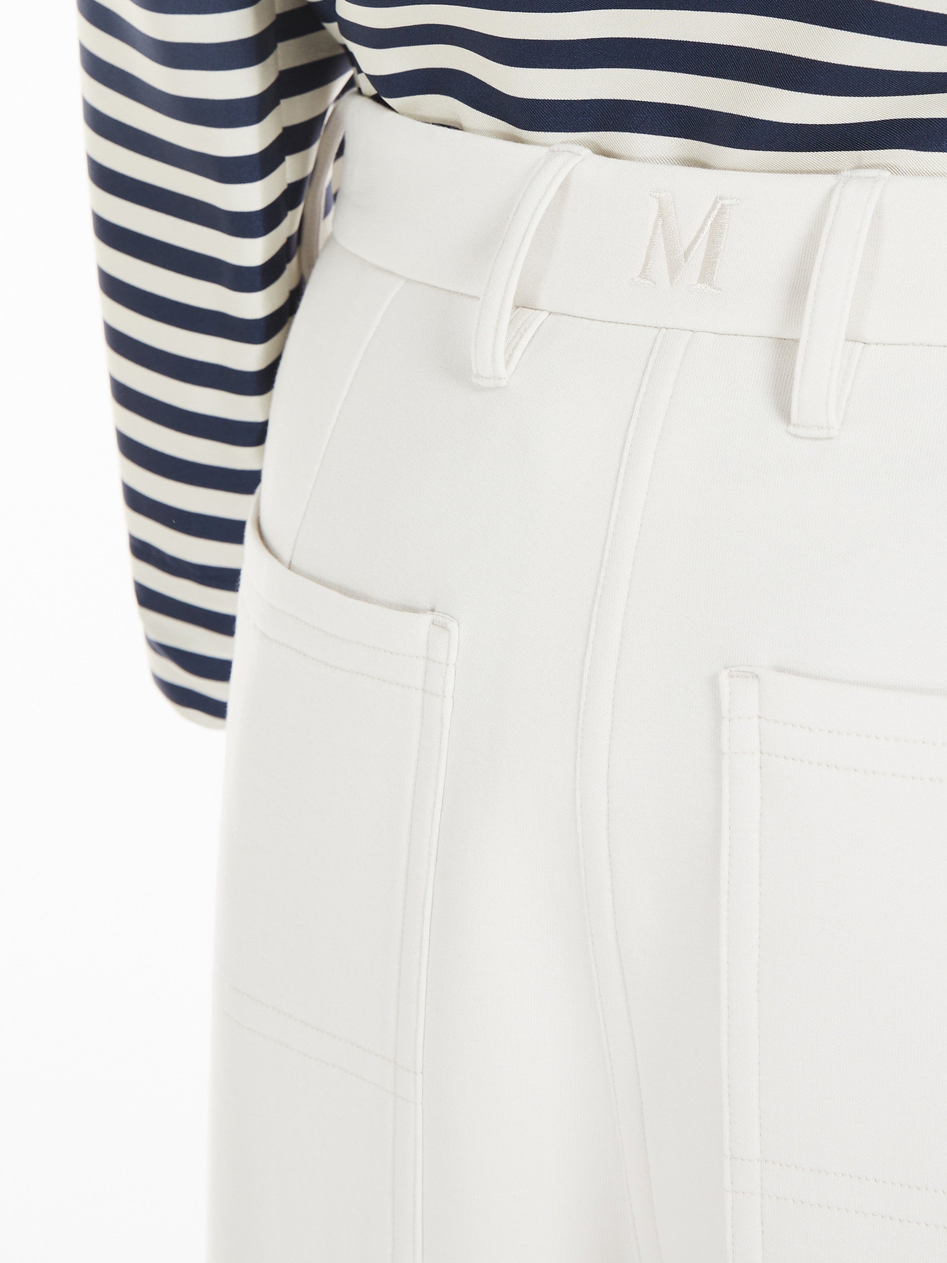 Max Mara Pantalone in Scuba Donna Caucaso Ecru