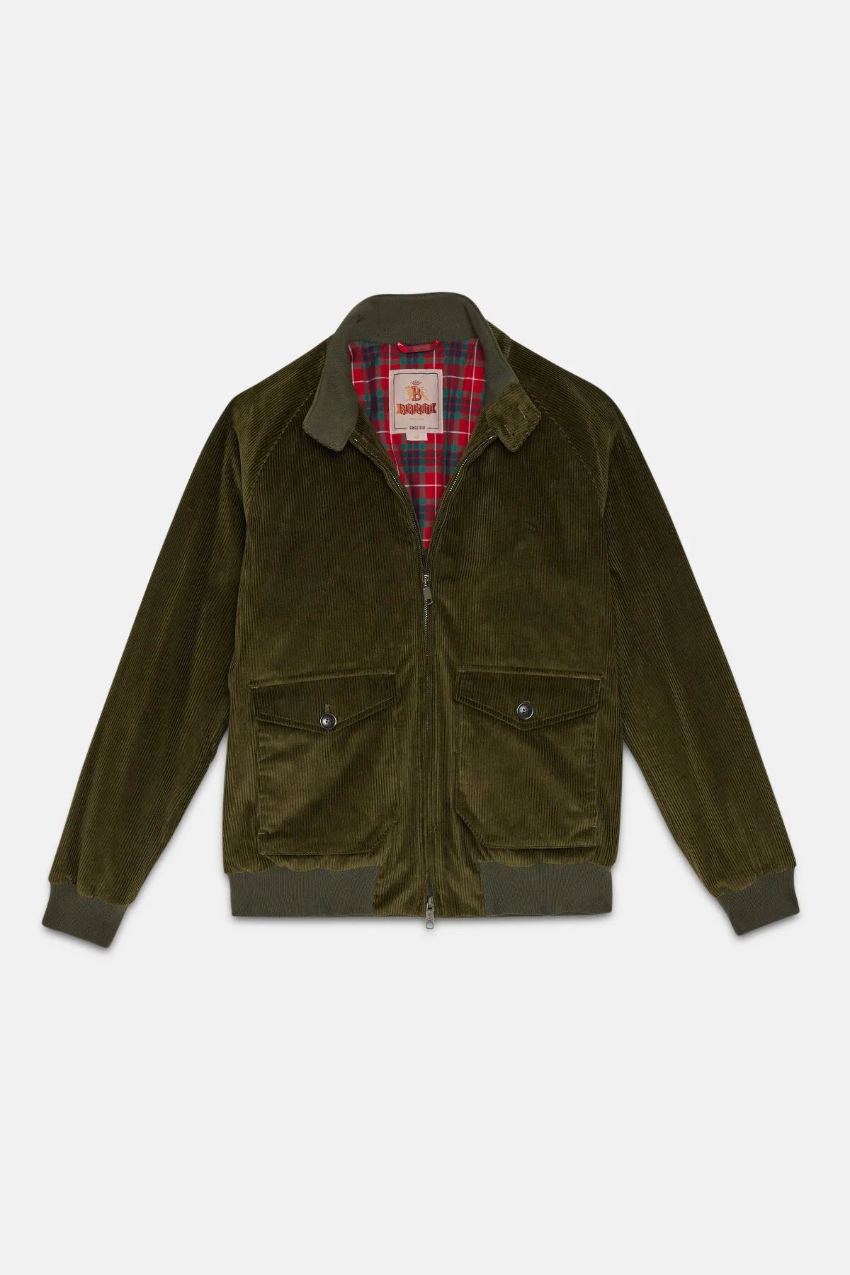 Baracuta Giacca in Velluto a Coste Uomo G9 Pocket Corduroy Verde Oliva