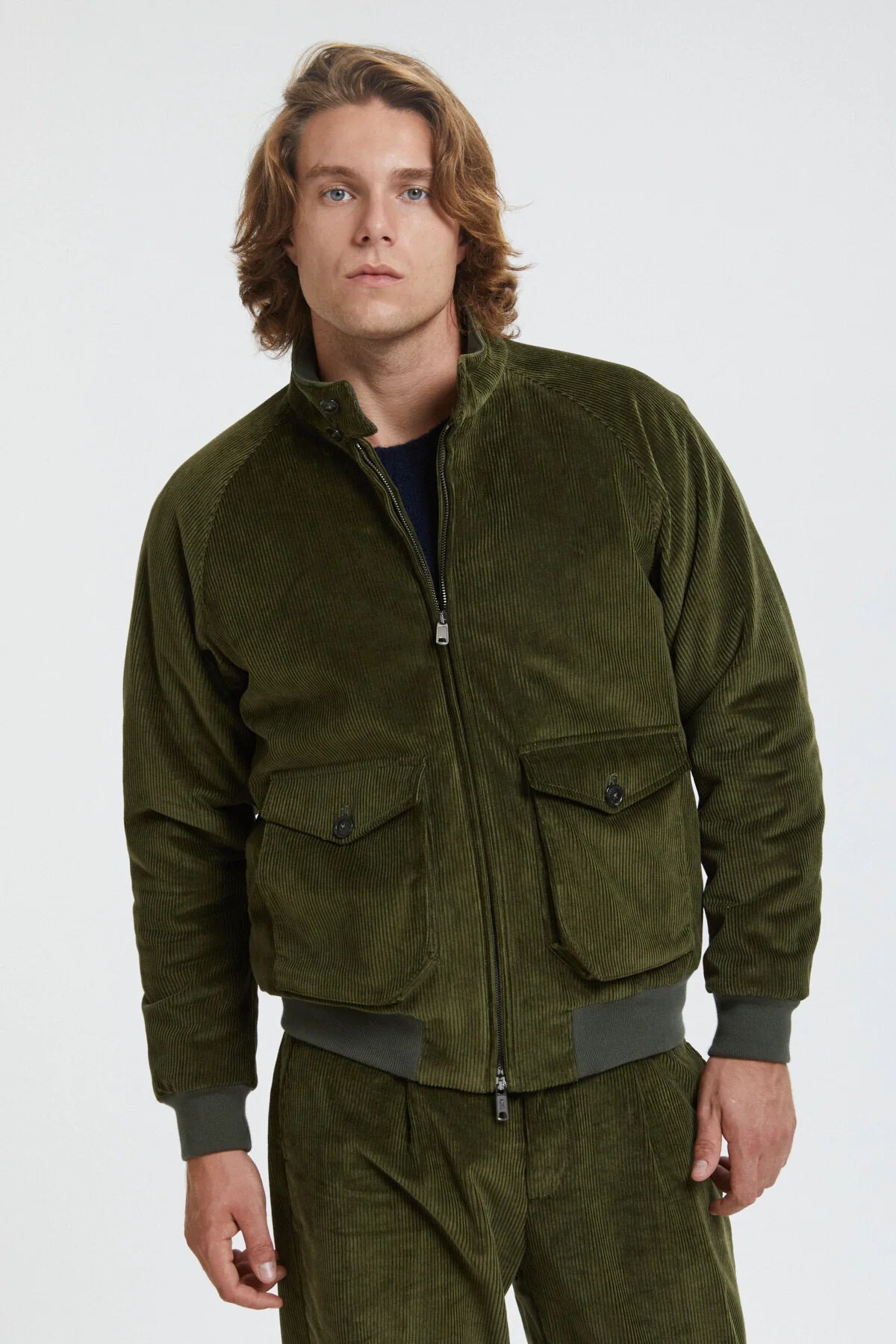 Baracuta Giacca in Velluto a Coste Uomo G9 Pocket Corduroy Verde Oliva
