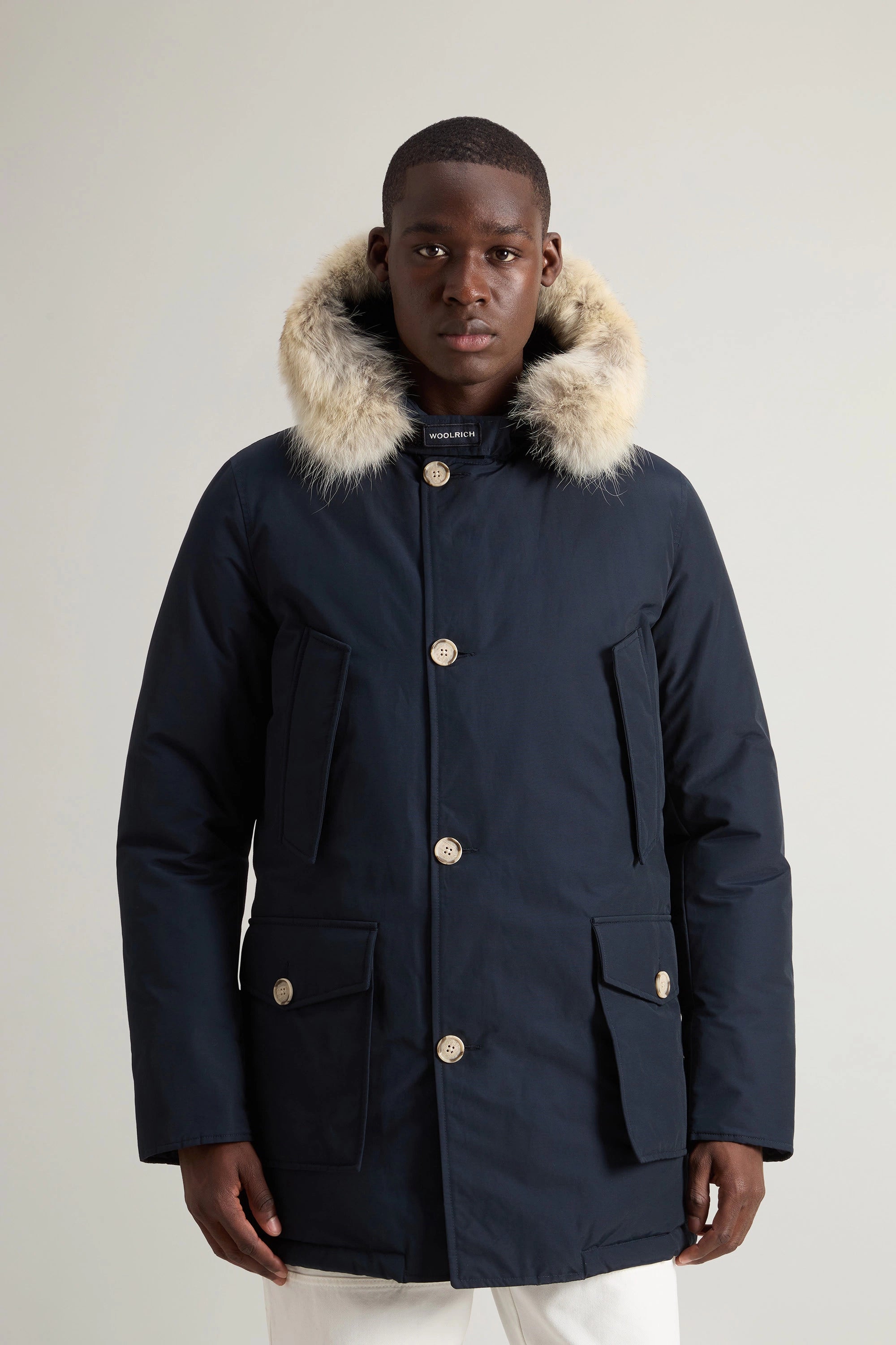 Woolrich Parka Uomo Arctic Detachable Fur Parka Melton Blu