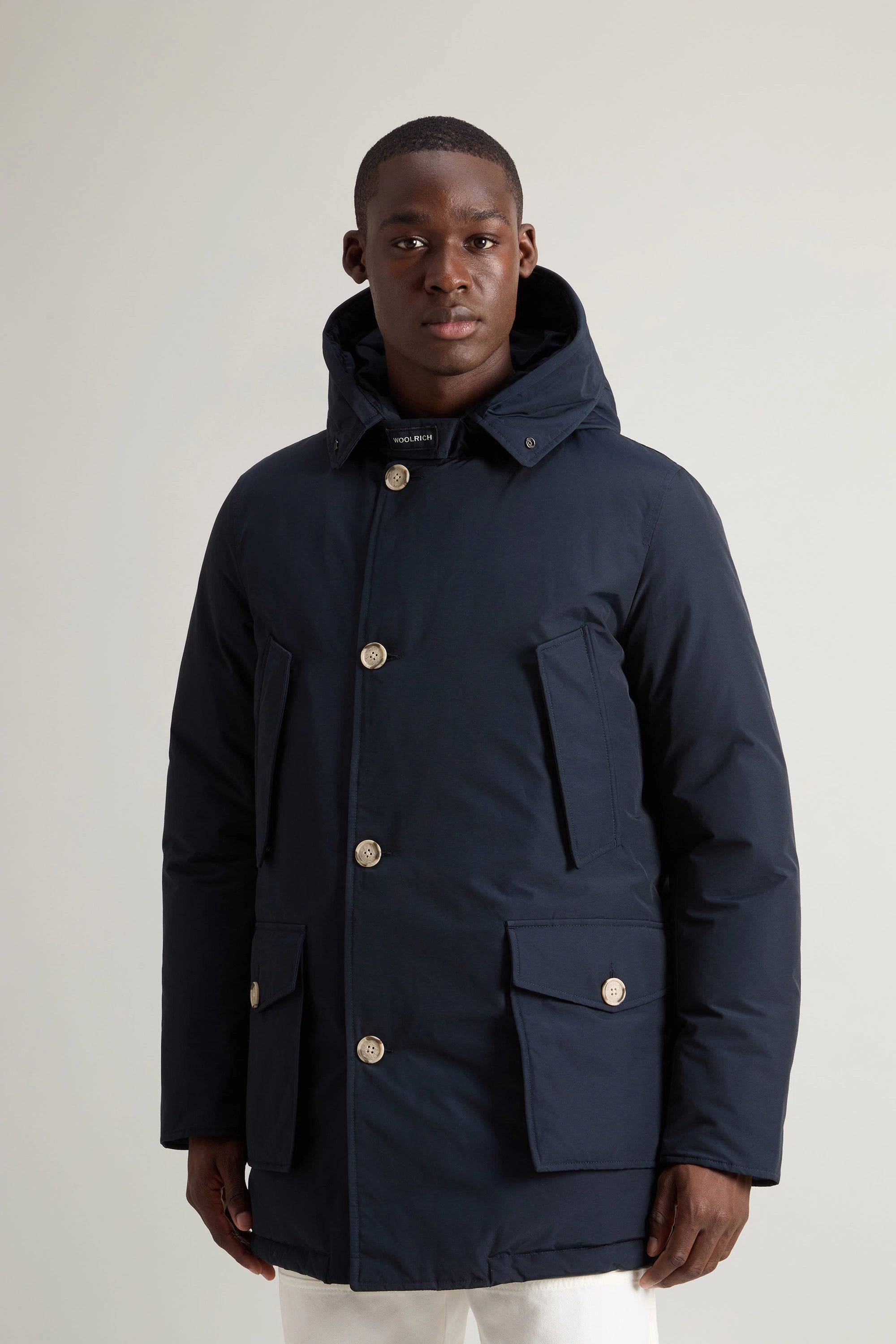 Woolrich Parka Uomo Arctic Detachable Fur Parka Melton Blu