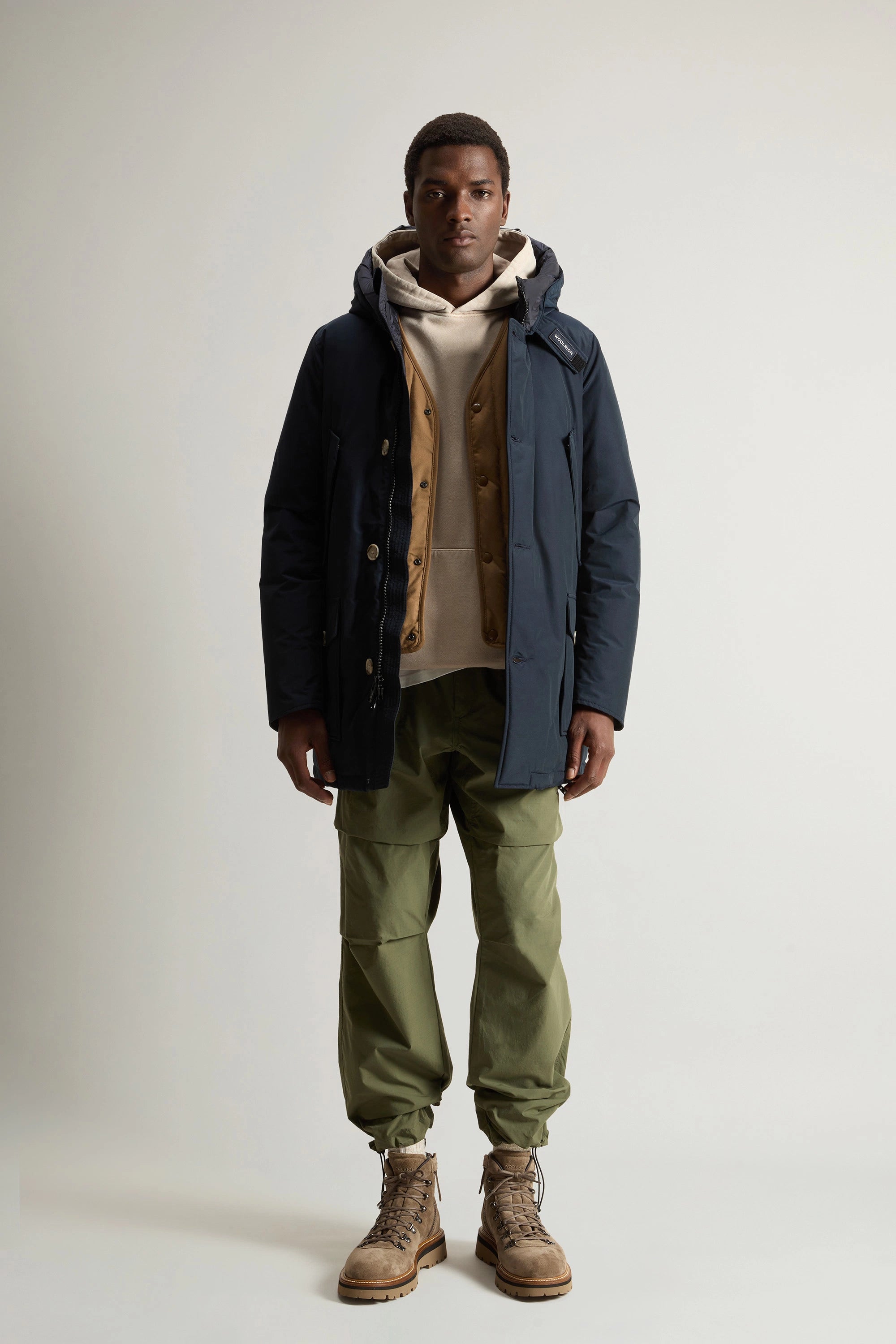 Woolrich Parka Uomo Arctic Parka Melton Blue