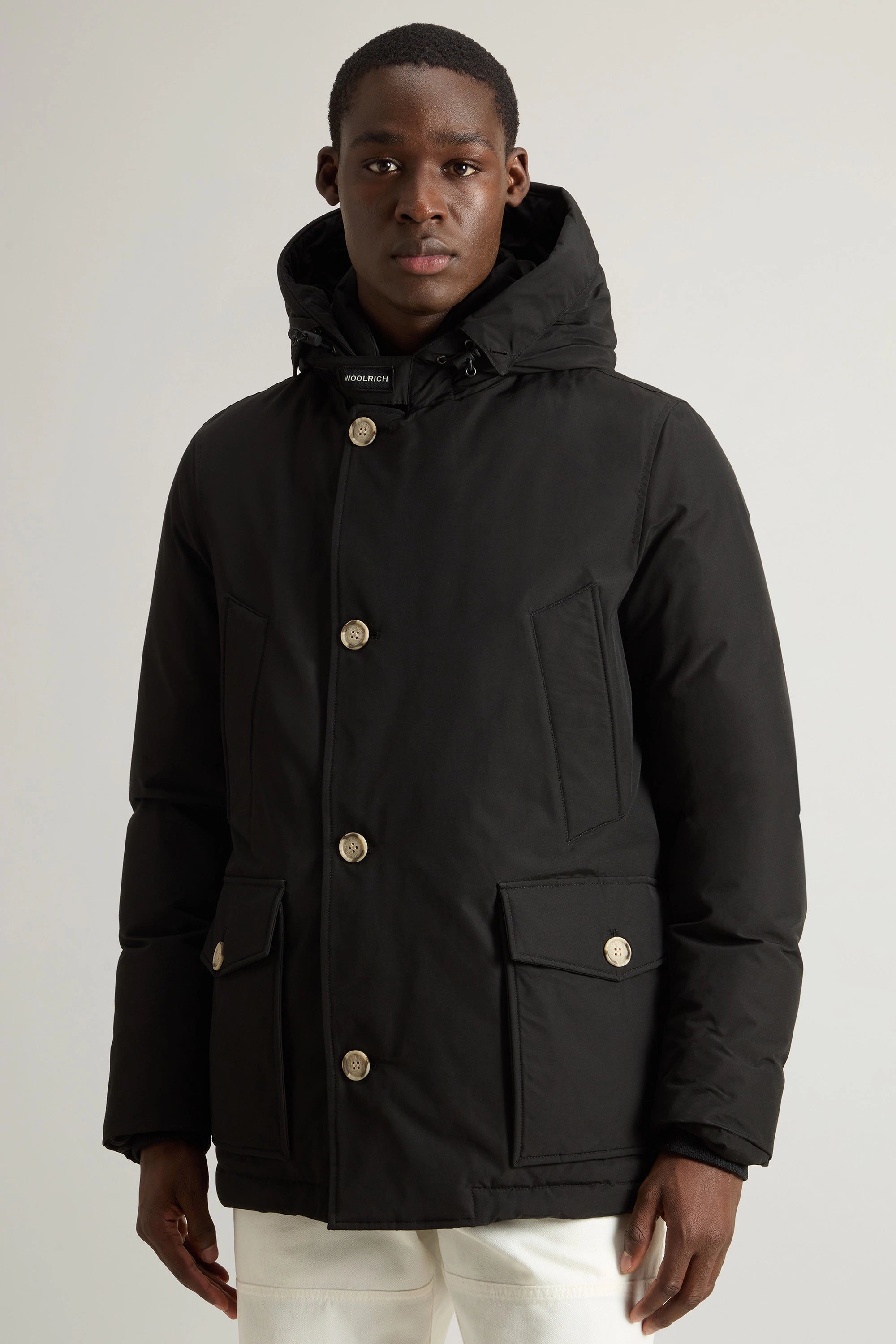 Woolrich Parka Corto Uomo Arctic Detachable Fur Anorak Nero