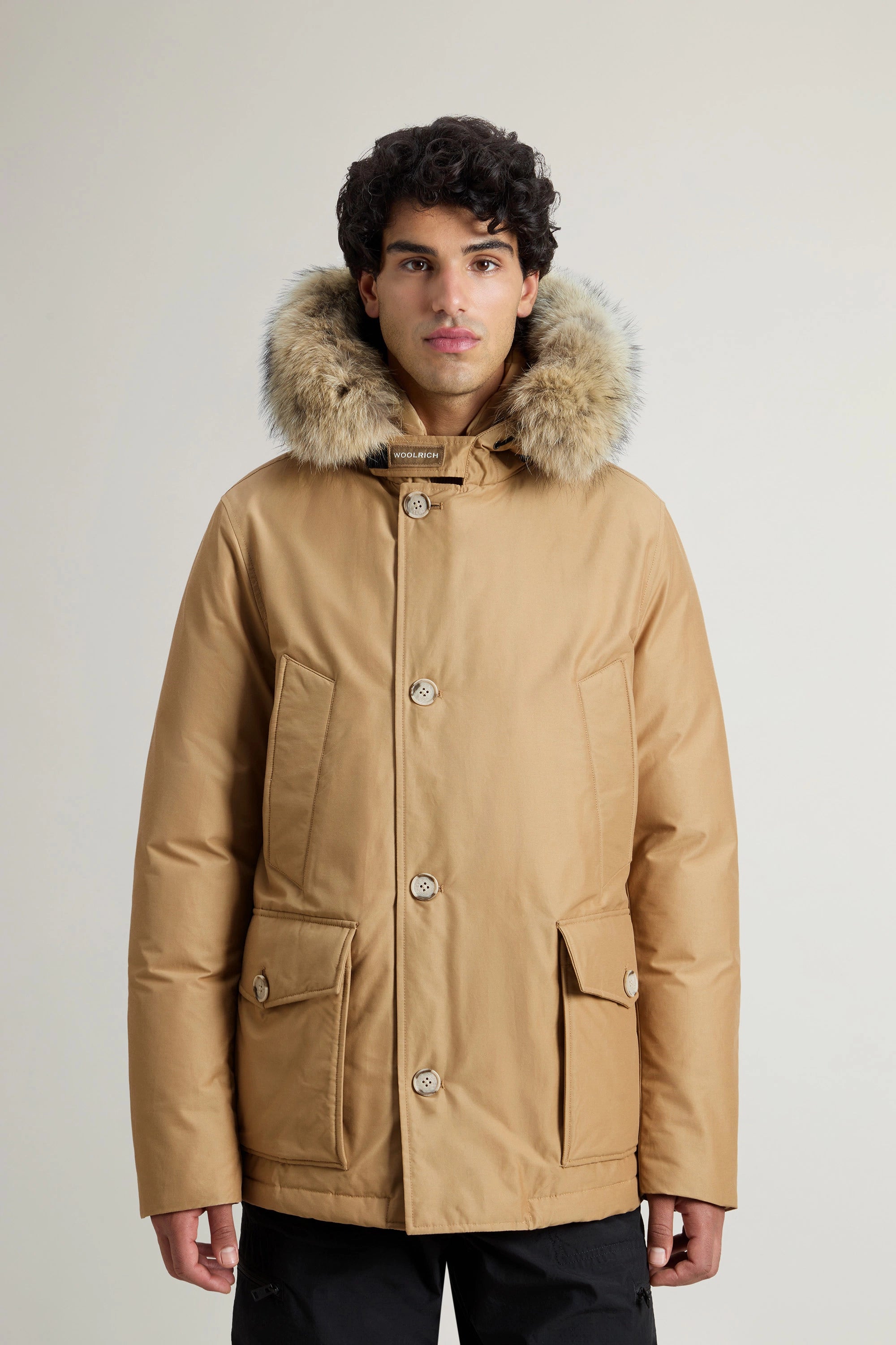 Woolrich Parka Uomo Arctic Detachable Fur Anorak Gold Khaki