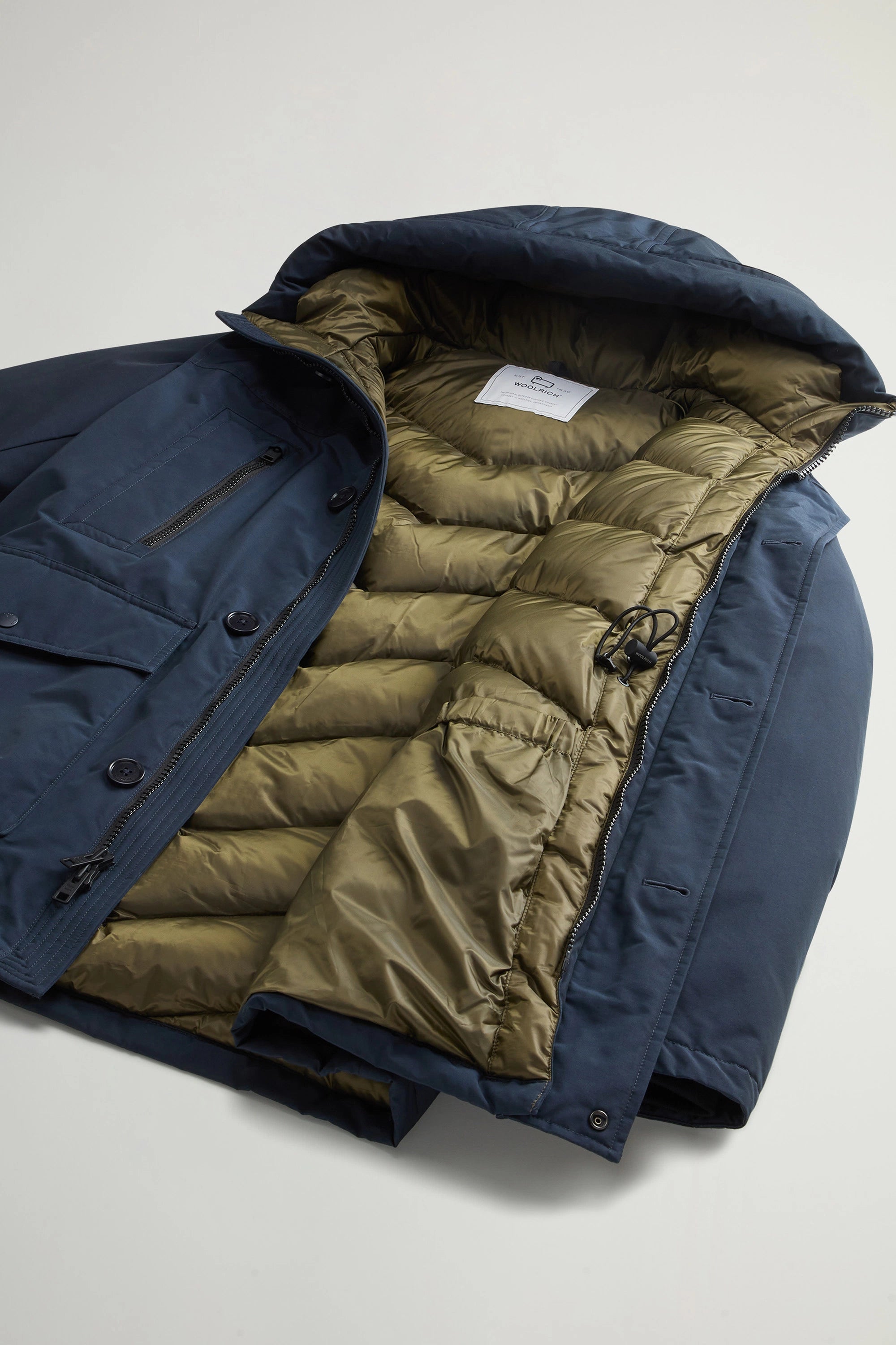 Woolrich Parka Uomo Ramar Arctic Parka Melton Blue