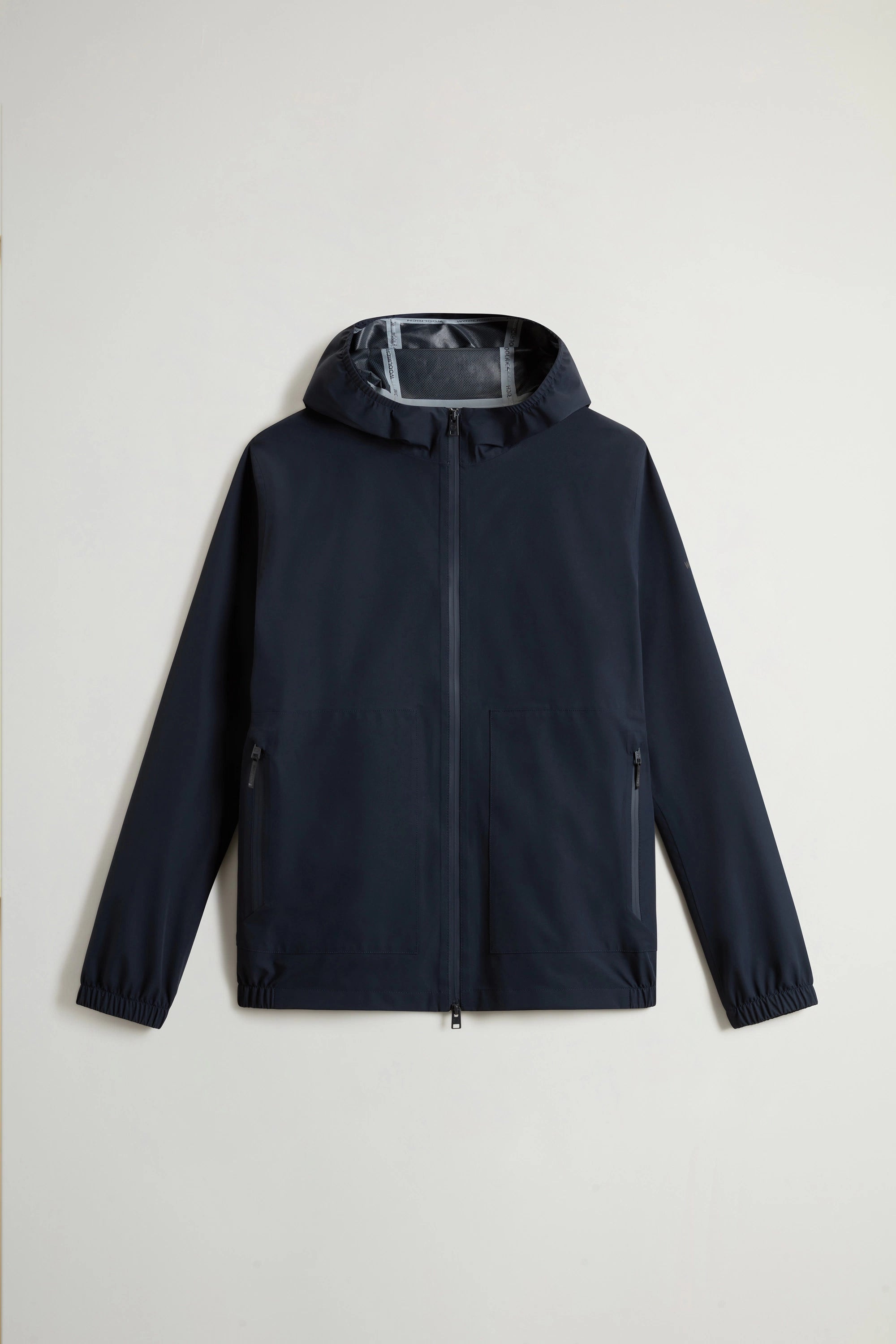 Woolrich Giacca Impermeabile in Tessuto a Due Strati Uomo Pacific Melton Blue