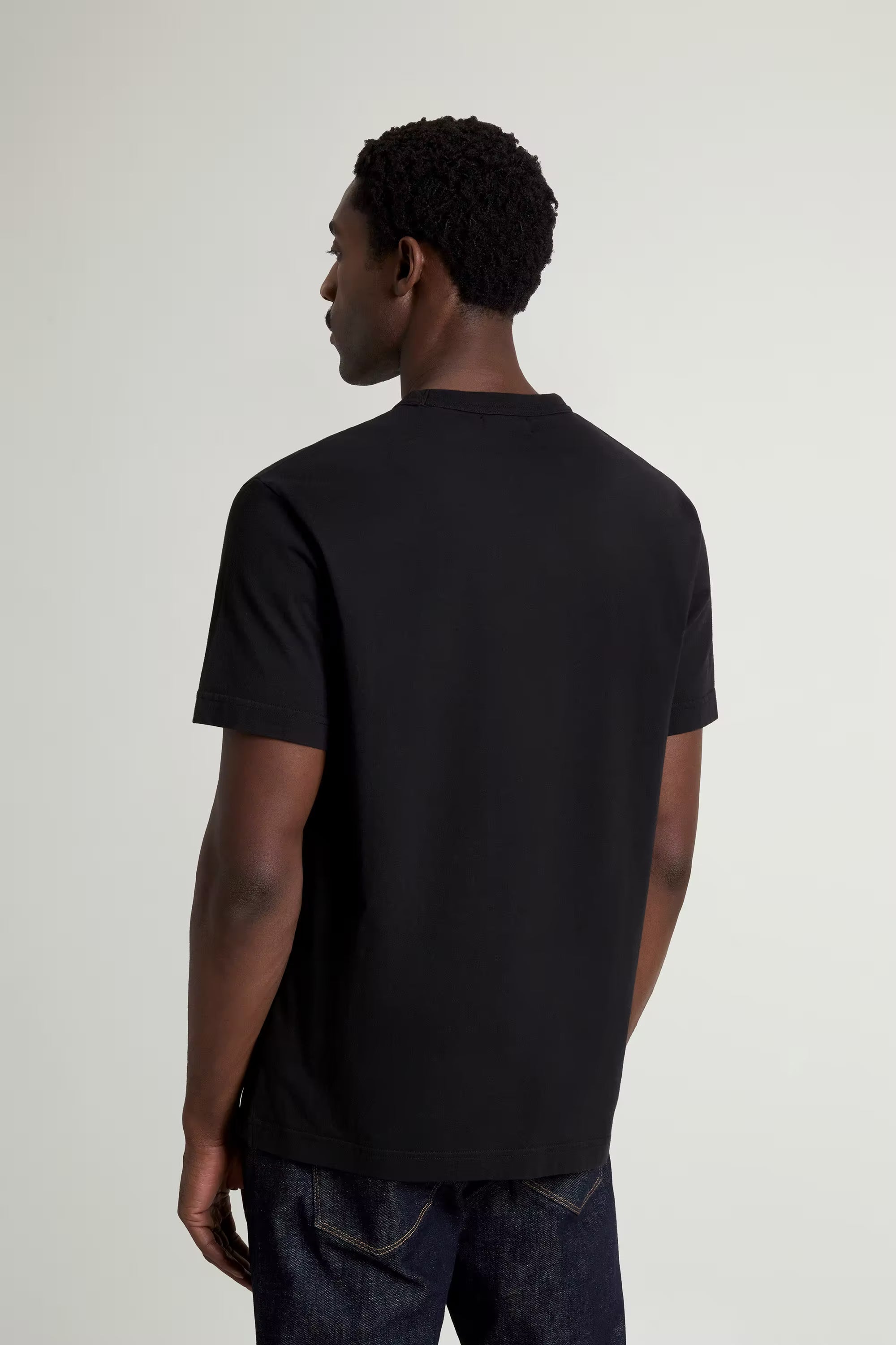 T-shirt girocollo in puro cotone con logo black