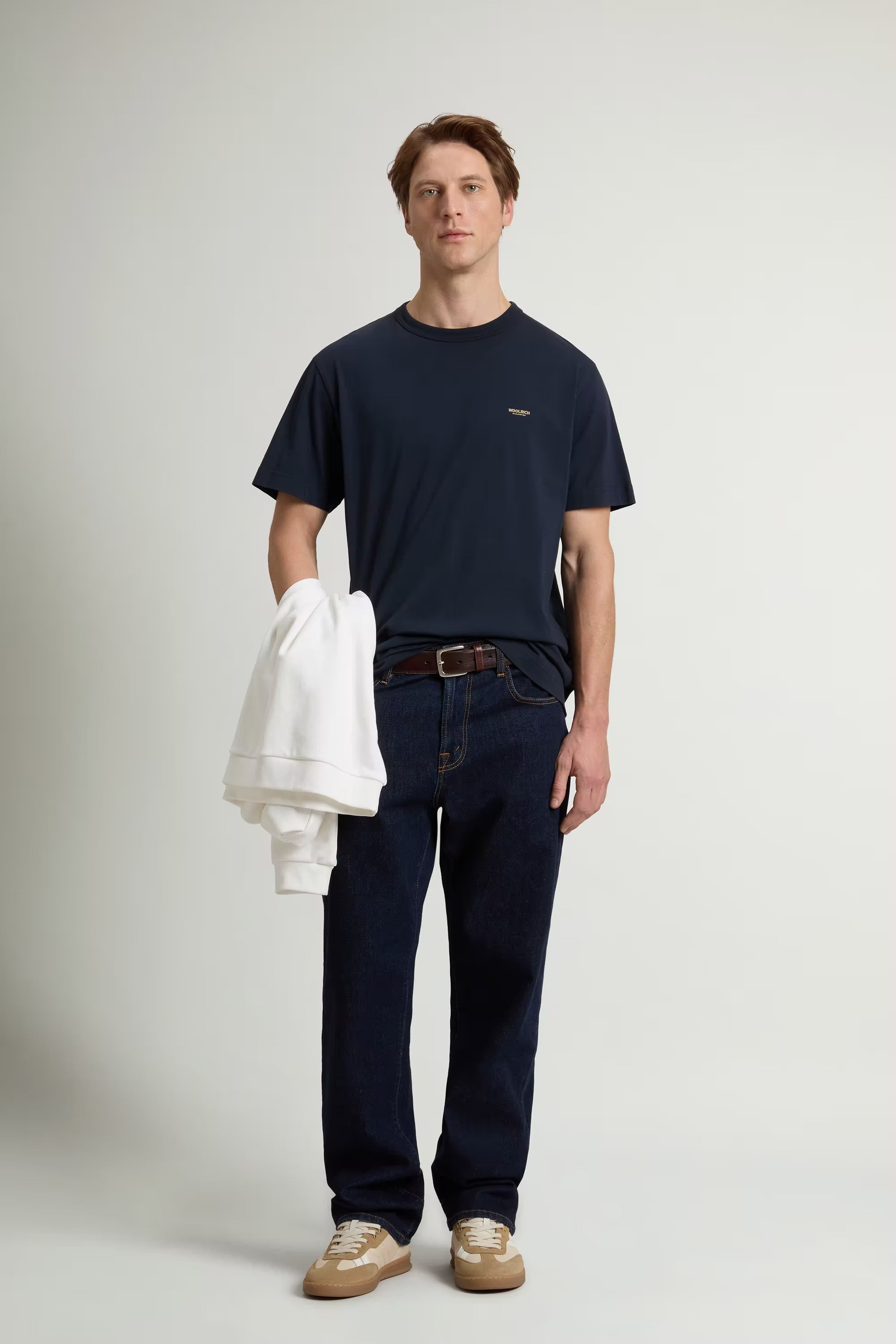 T-shirt girocollo in puro cotone con logo melton blue