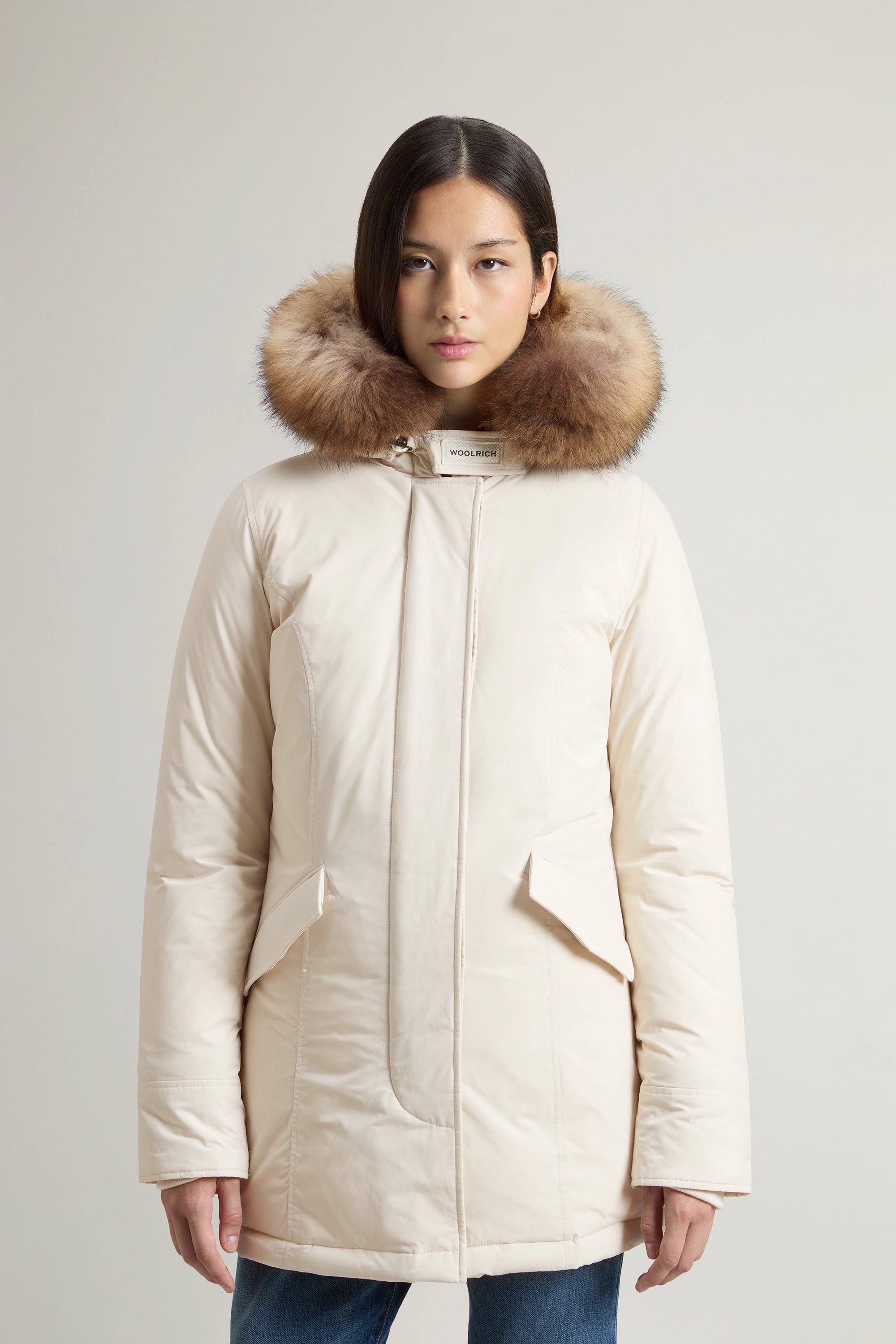 Woolrich Parka Donna W'S Luxury Arctic Raccoon Parka Milky Cream
