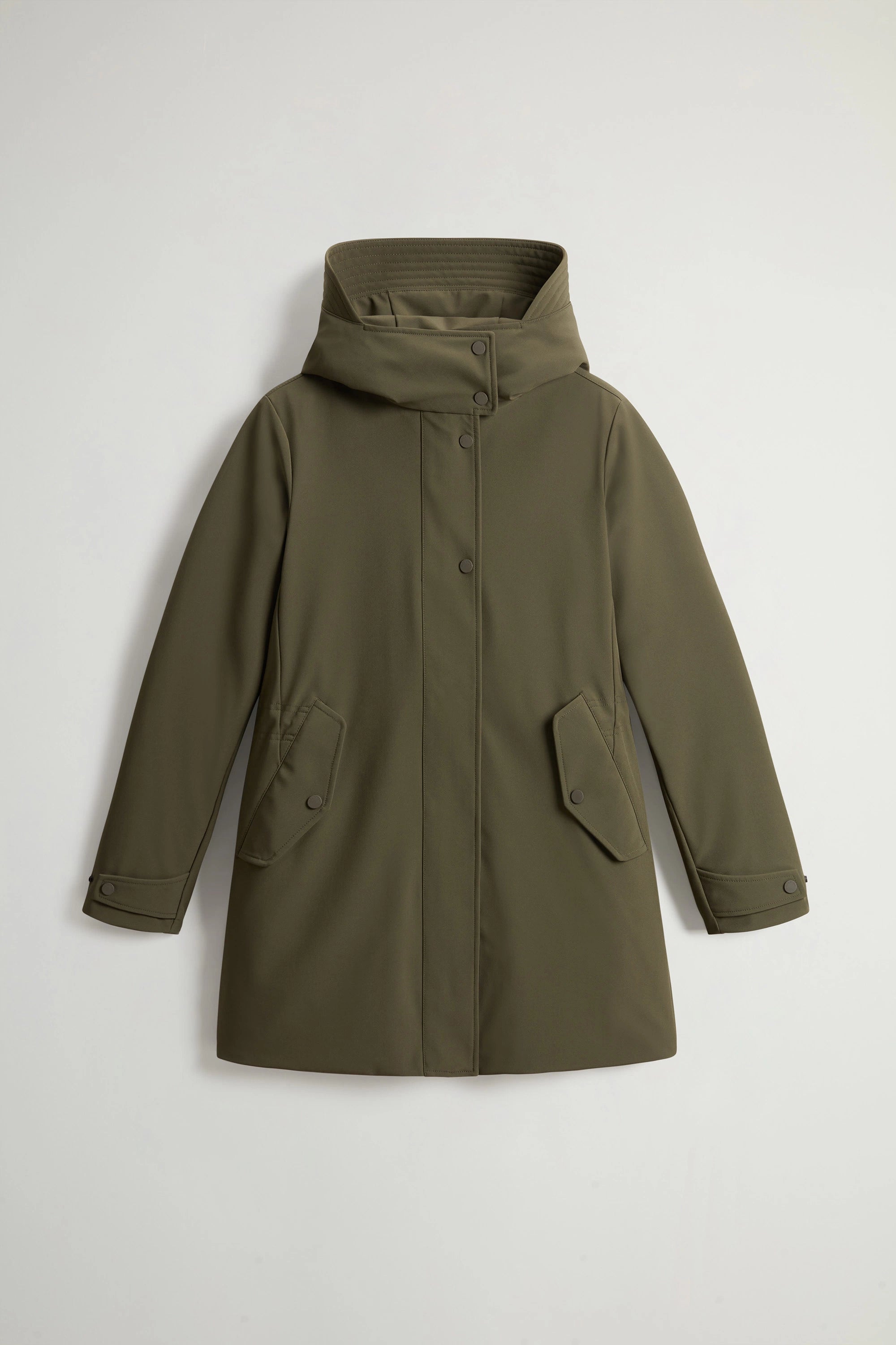 Woolrich Parka in Tech Softshell Donna 2 in 1 Dark Green