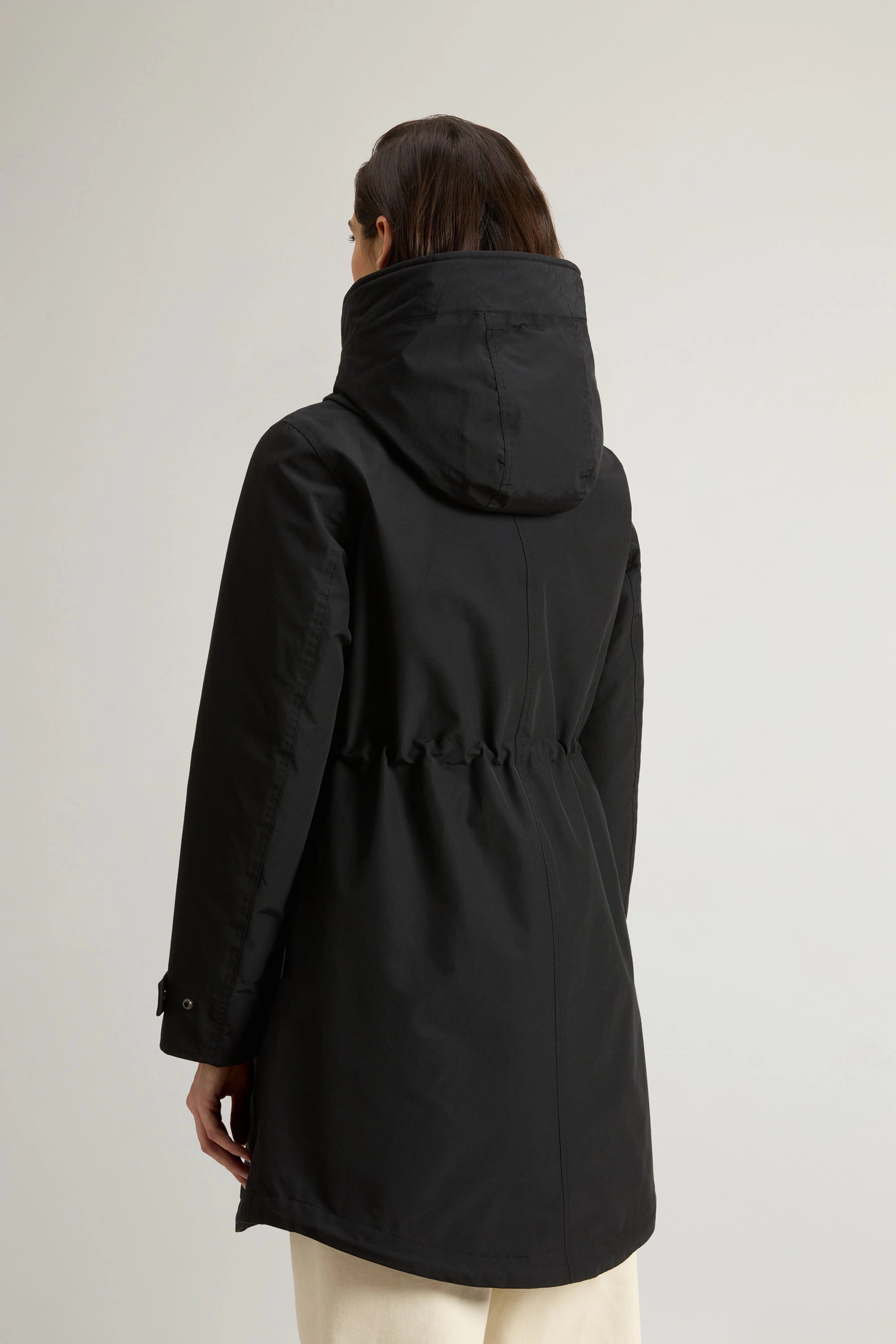 Woolrich Parka in Ramar Cotton Cloth Donna Authentic 3 in 1 Nero