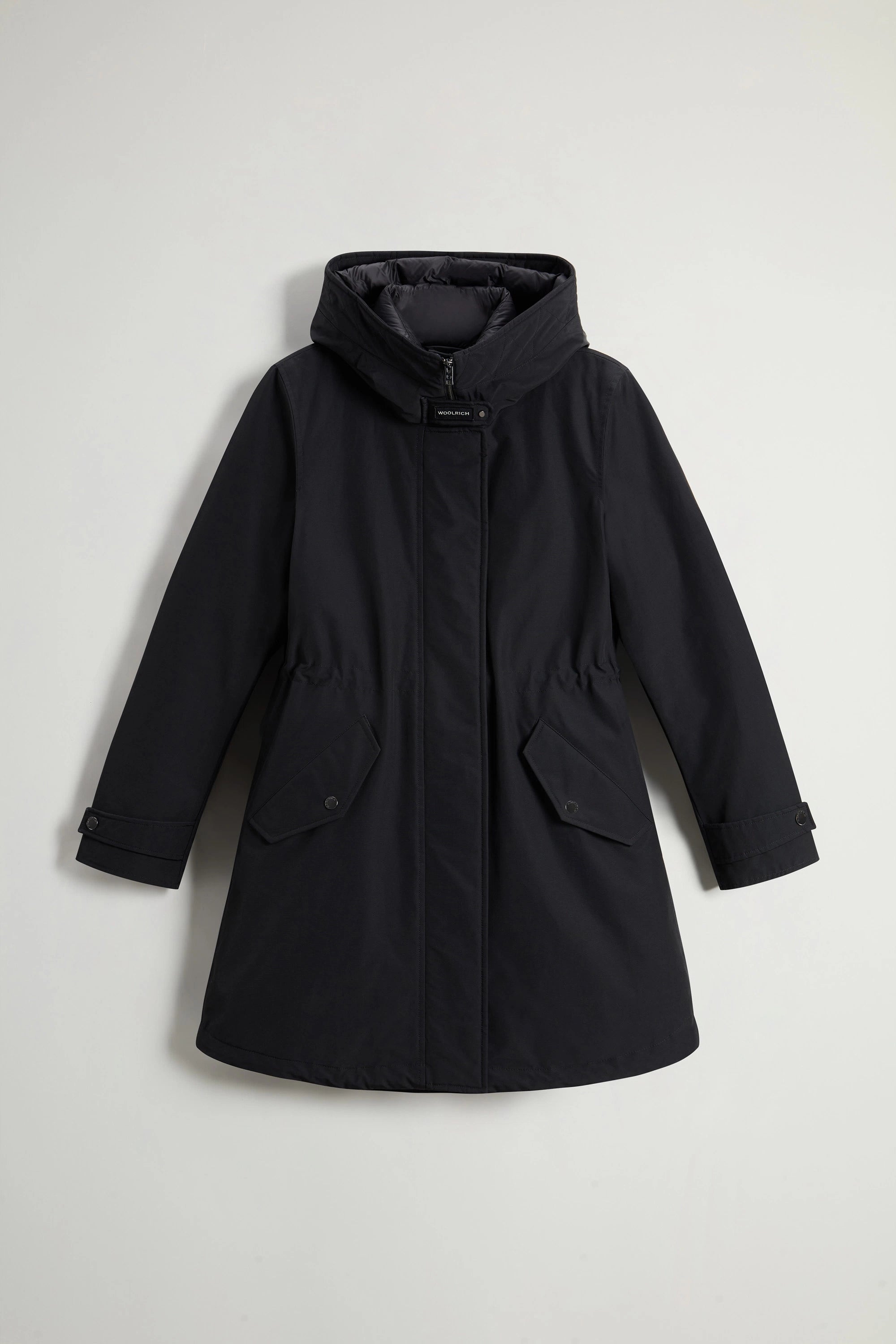 Woolrich Parka in Ramar Cotton Cloth Donna Authentic 3 in 1 Nero