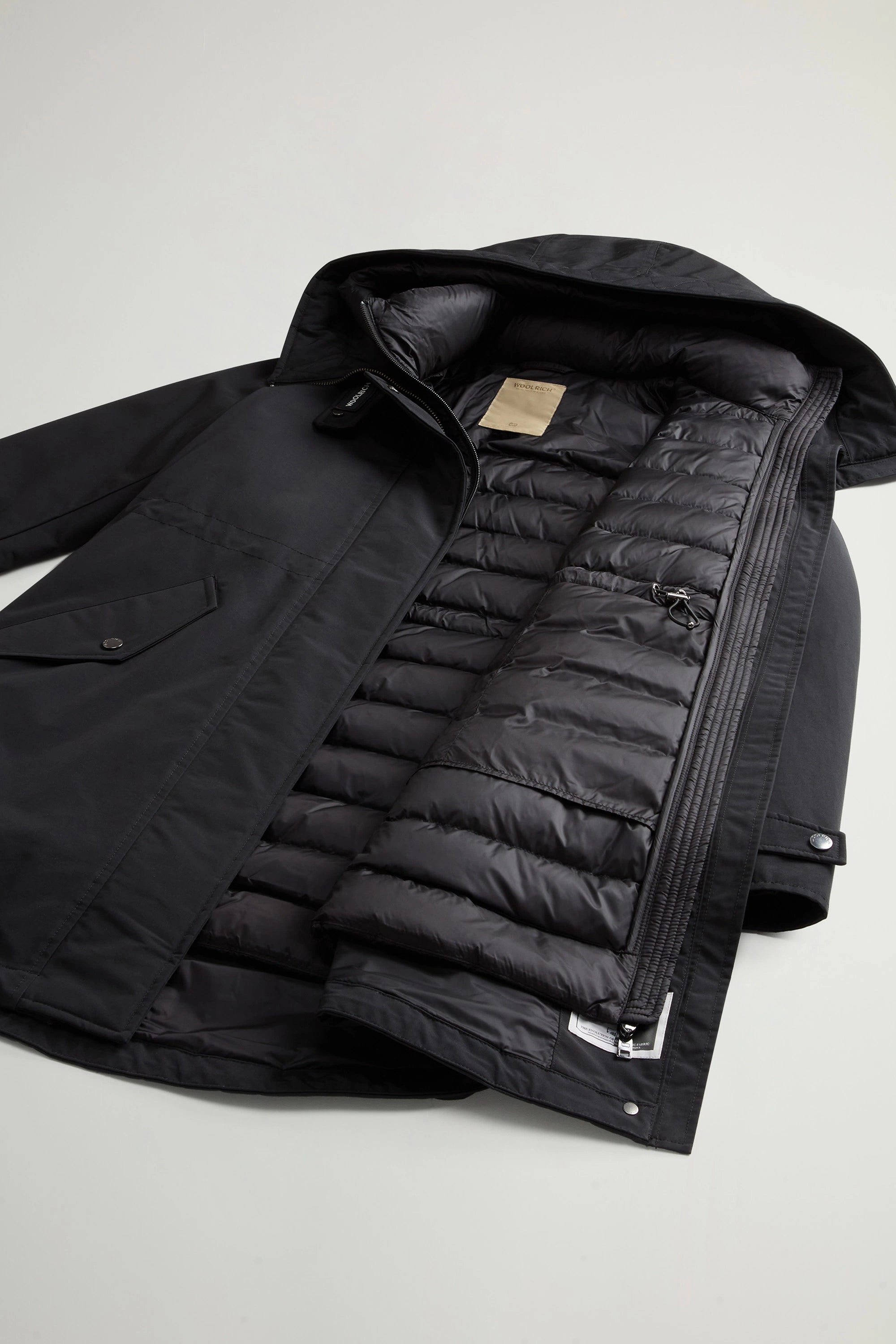 Woolrich Parka in Ramar Cotton Cloth Donna Authentic 3 in 1 Nero