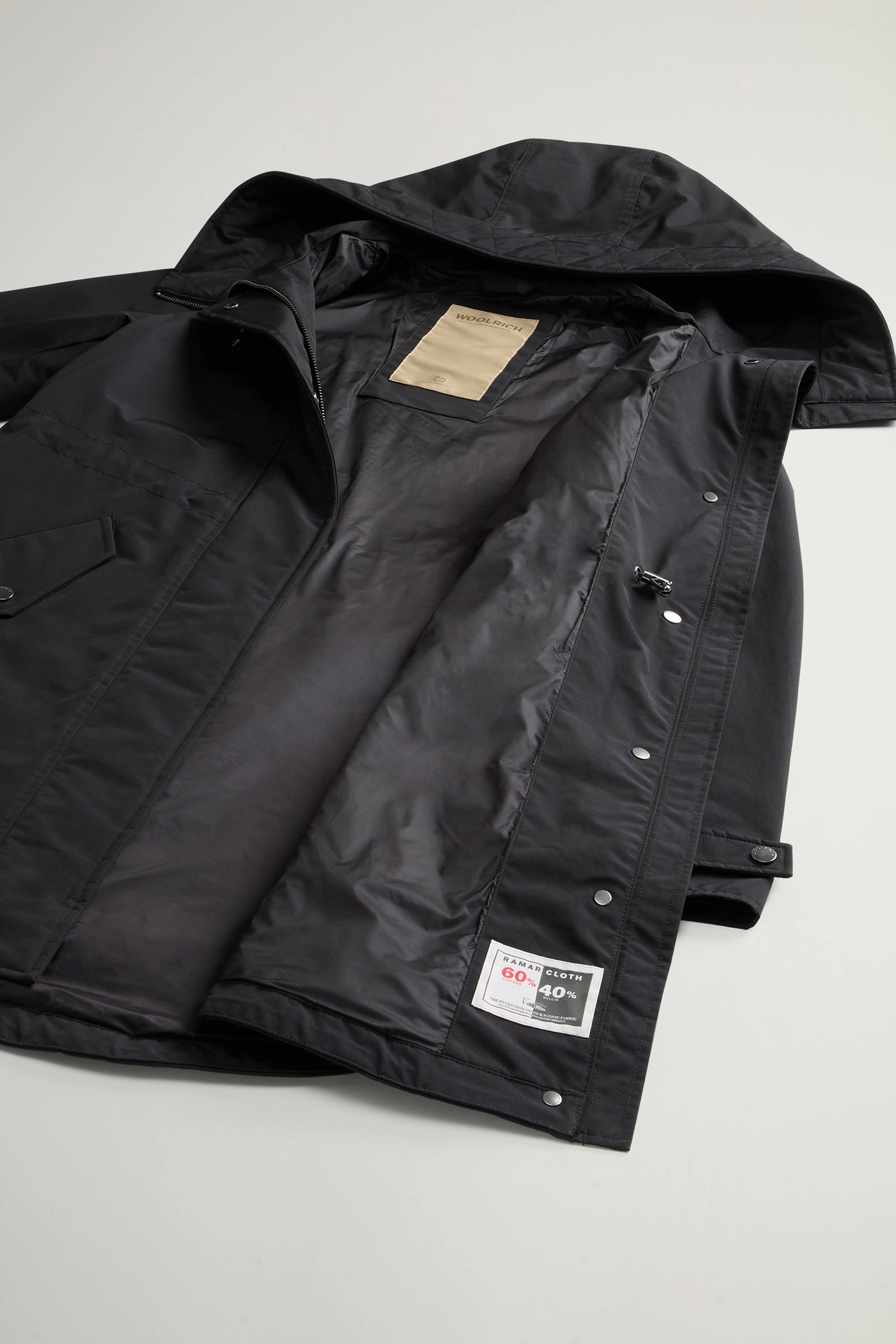 Woolrich Parka in Ramar Cotton Cloth Donna Authentic 3 in 1 Nero