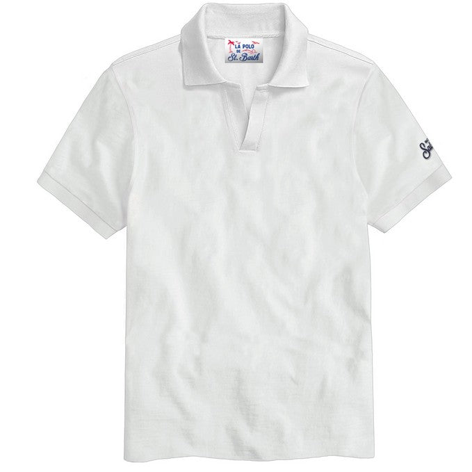 MC2 Saint Barth Polo in Cotone Uomo Charles Bianco
