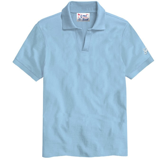MC2 Saint Barth Polo in Cotone Uomo Charles Light Blue