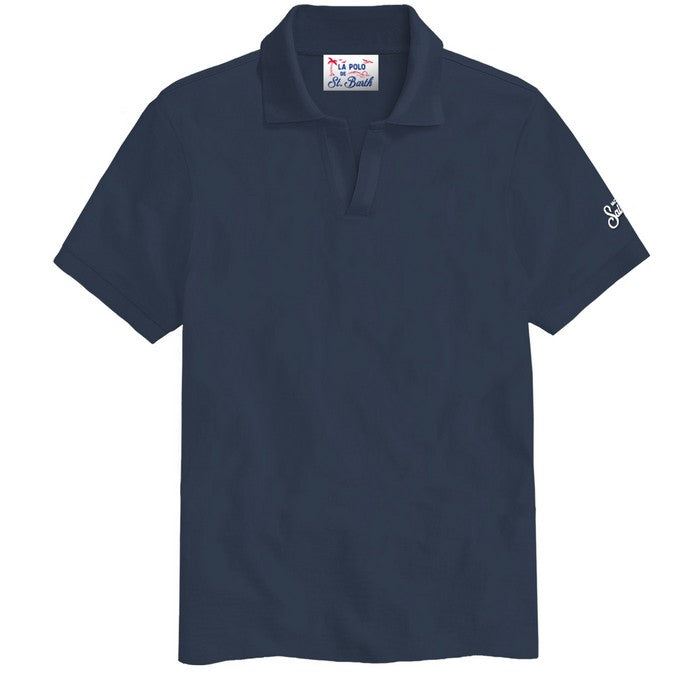 MC2 Saint Barth Polo in Cotone Uomo Charles Blu Navy