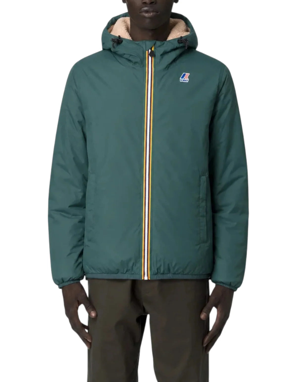 K-Way Giacca Impermeabile Le Vrai 4.0 Claude Orsetto Unisex Green Dk Jungle