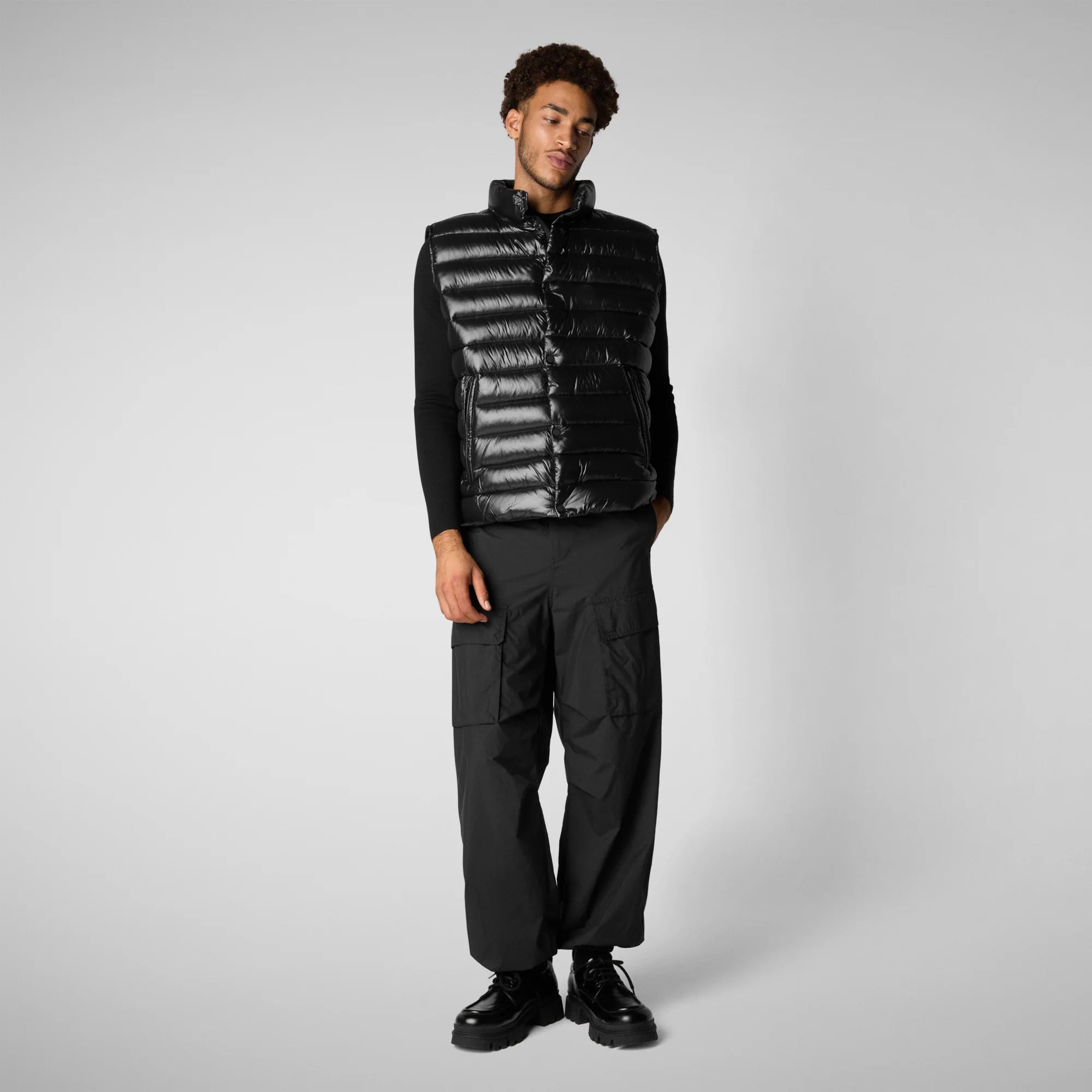Save The Duck Gilet Lucido Uomo Griffin Nero