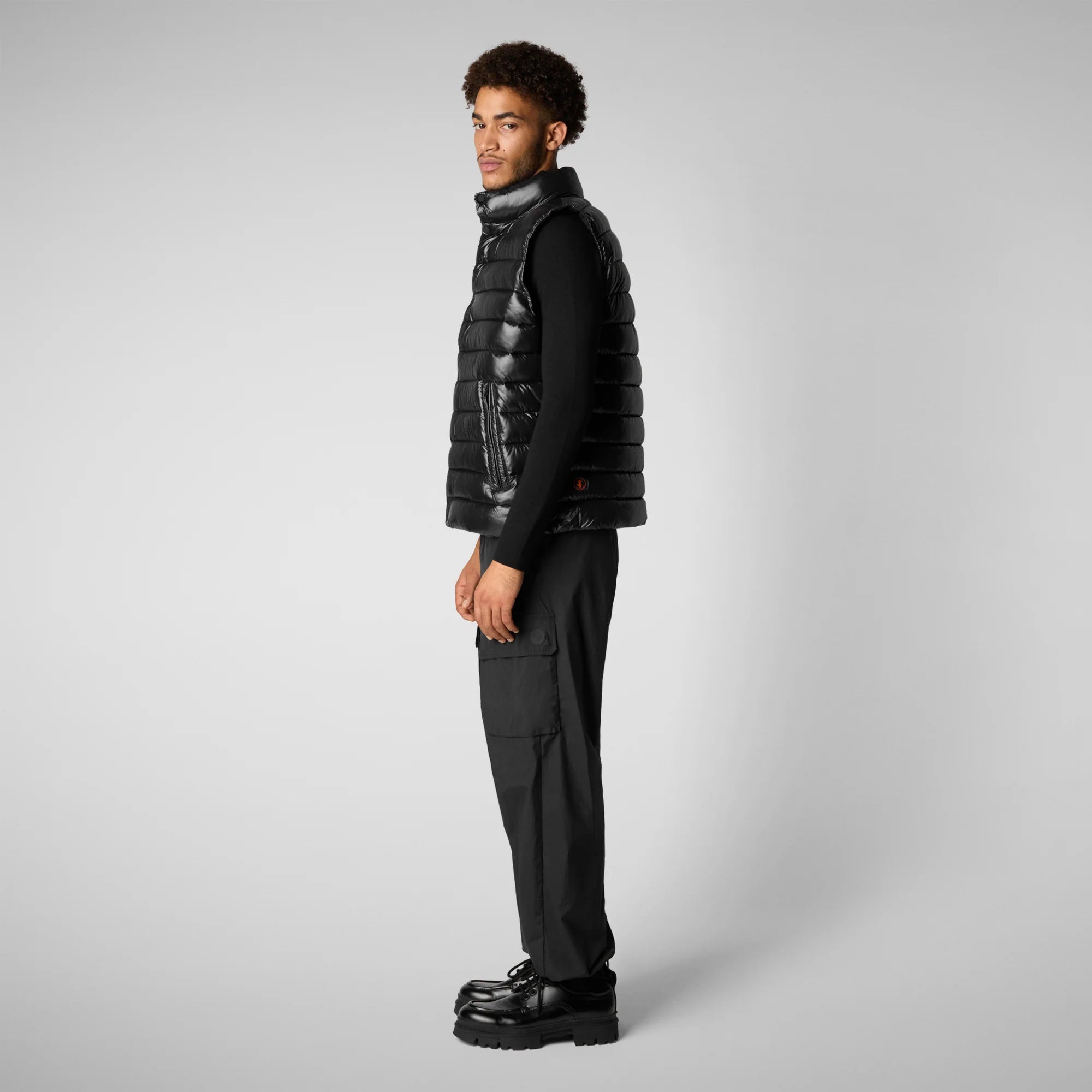 Save The Duck Gilet Lucido Uomo Griffin Nero