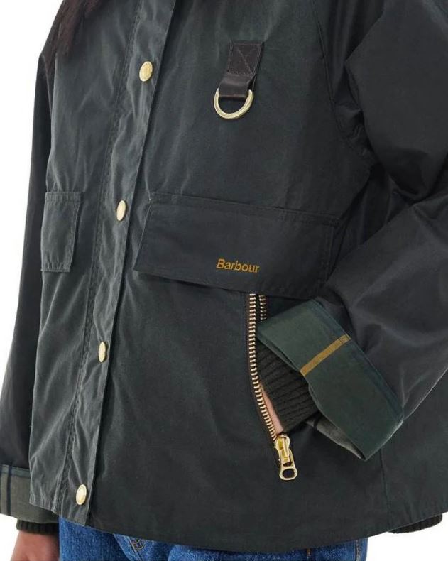 Barbour Giacca Cerata Catton Wax Donna Sage Ancient