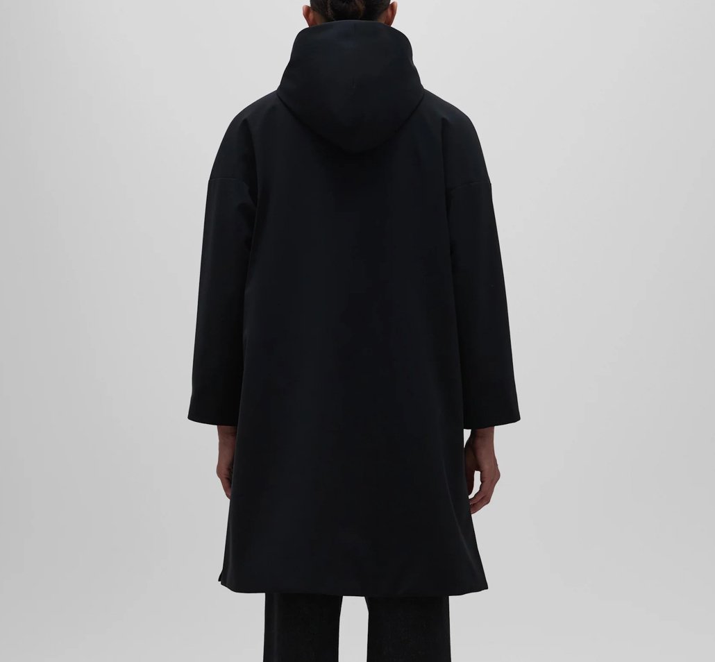 Aspesi Cappotto in Twill di Tessuto Tecnico Donna Nero