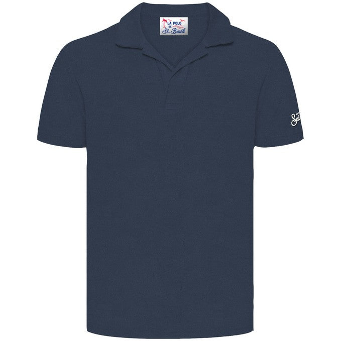 MC2 Saint Barth Polo in Spugna Uomo Jeremy Blu Navy